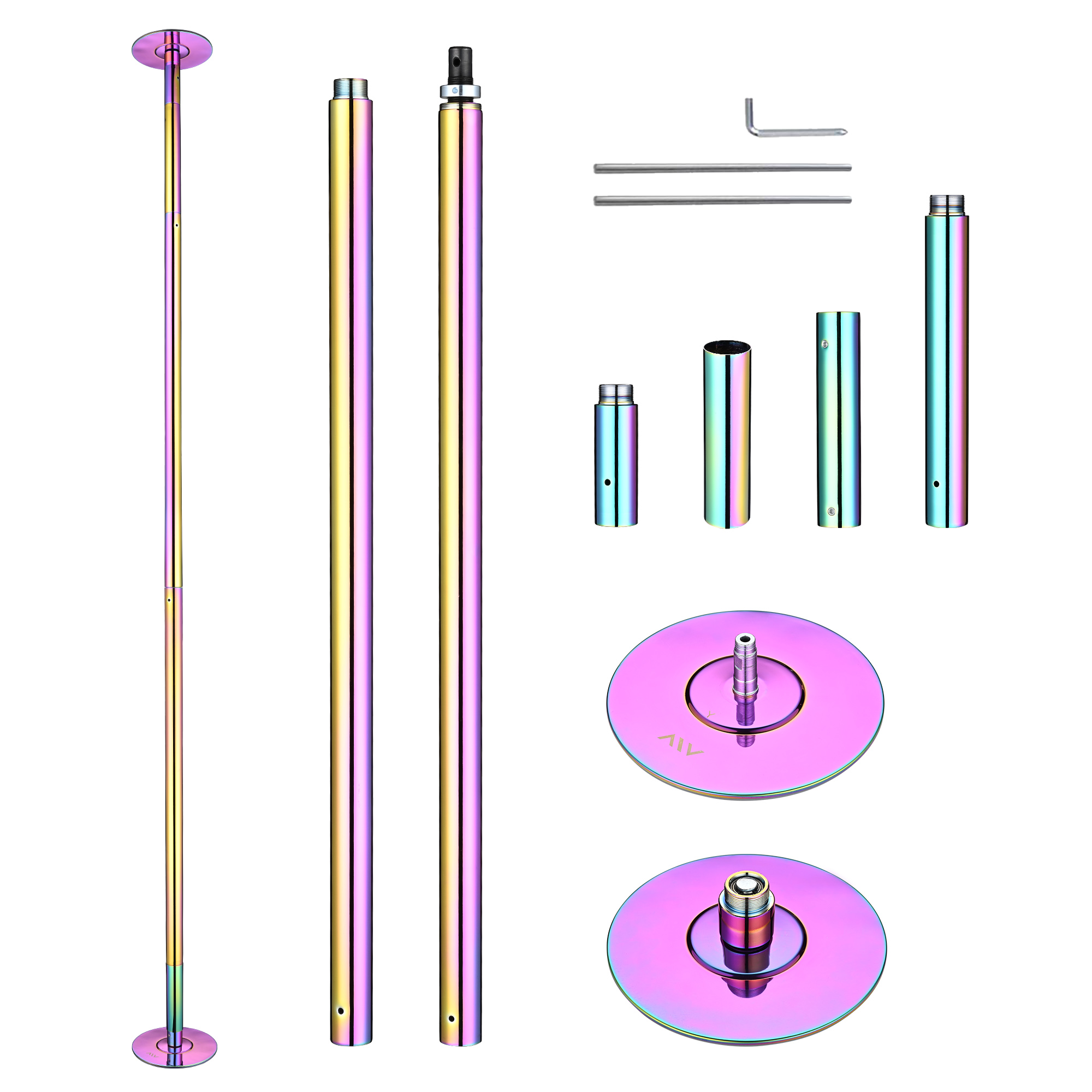 9 Fuß 45 mm Tanzstange Kit Stripper Pole Spinning statisch für Pub Heimtraining - Bild 12 von 20