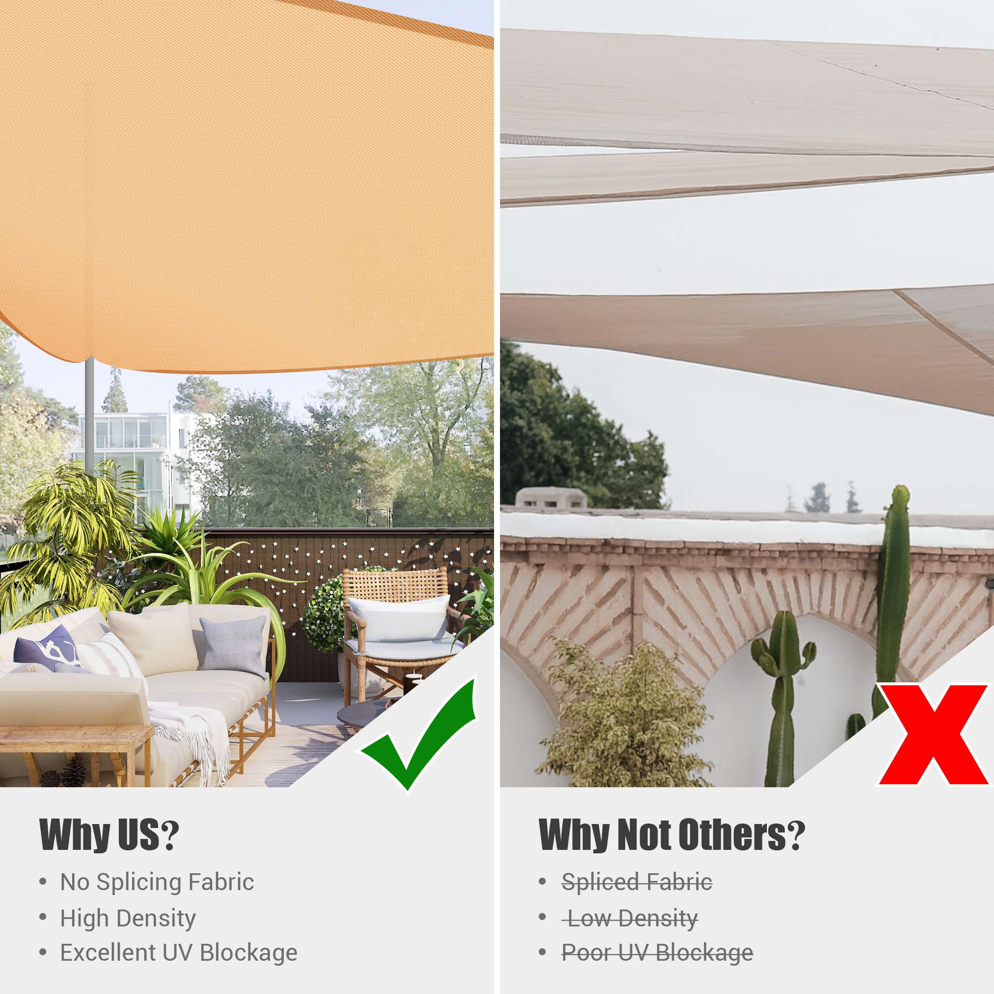 Triangle Sun Shade Sail Canopy UV Block Patio Garden Yard Pool Outdoor - Picture 20 of 89