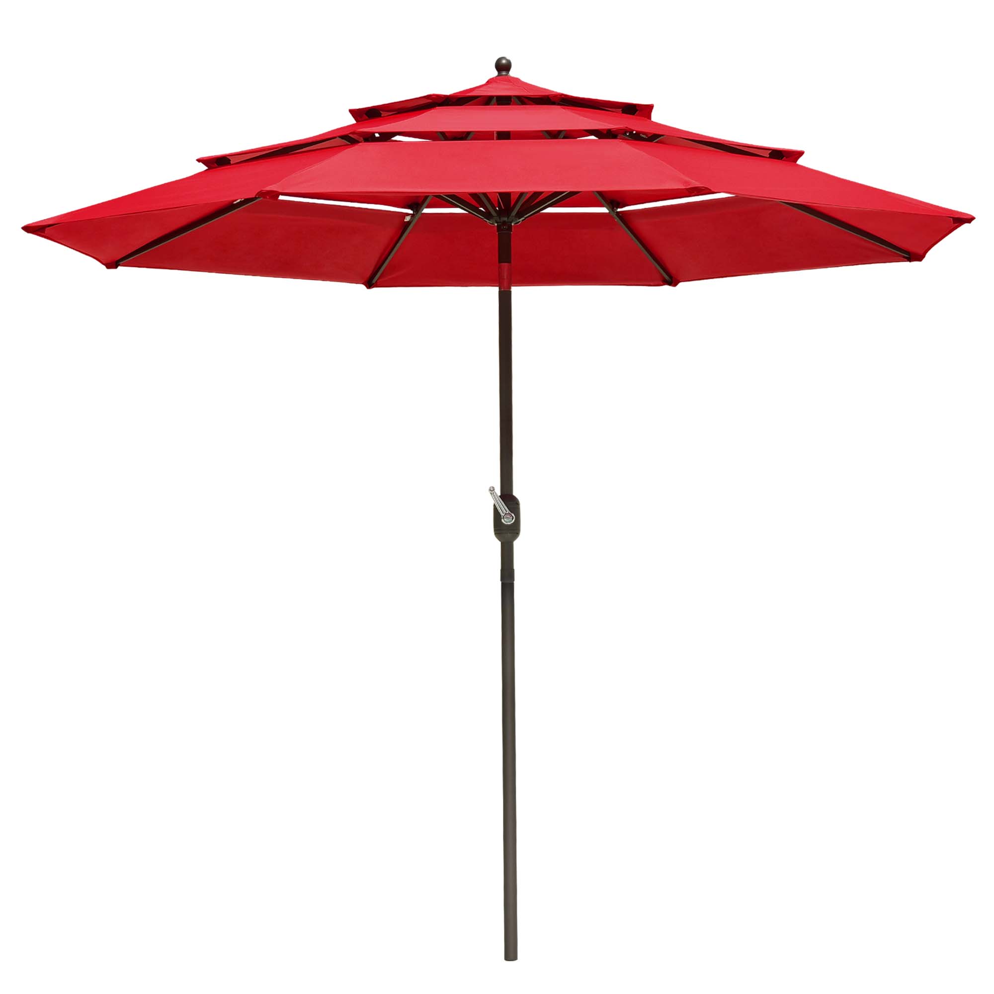 9 Ft 3 Tier Patio Umbrella with Protective Cover Crank Tilt Aluminum
