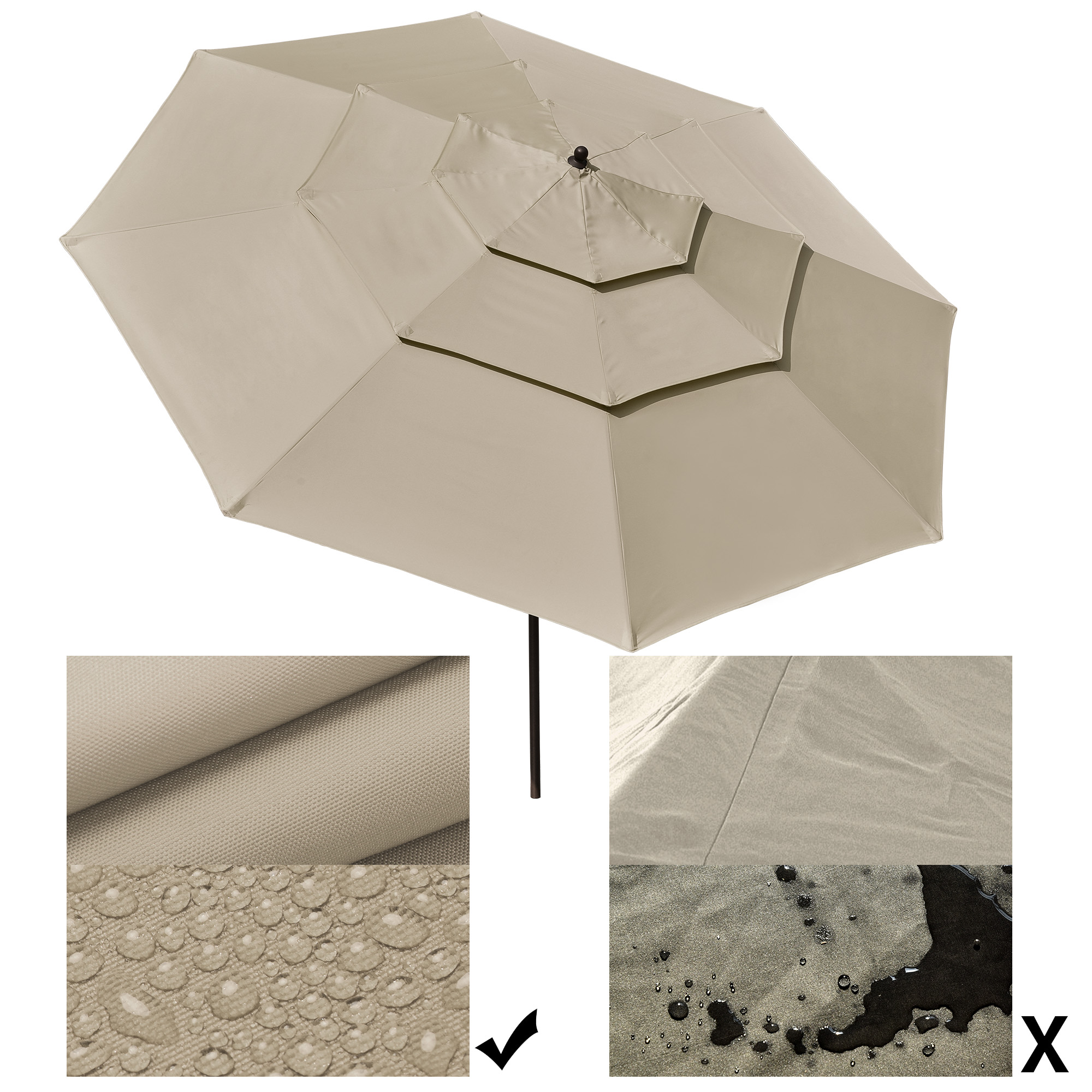 11 Ft Patio Umbrella with Protective Cover Crank Tilt Aluminum 3 Tier Color Opt - Picture 28 of 30