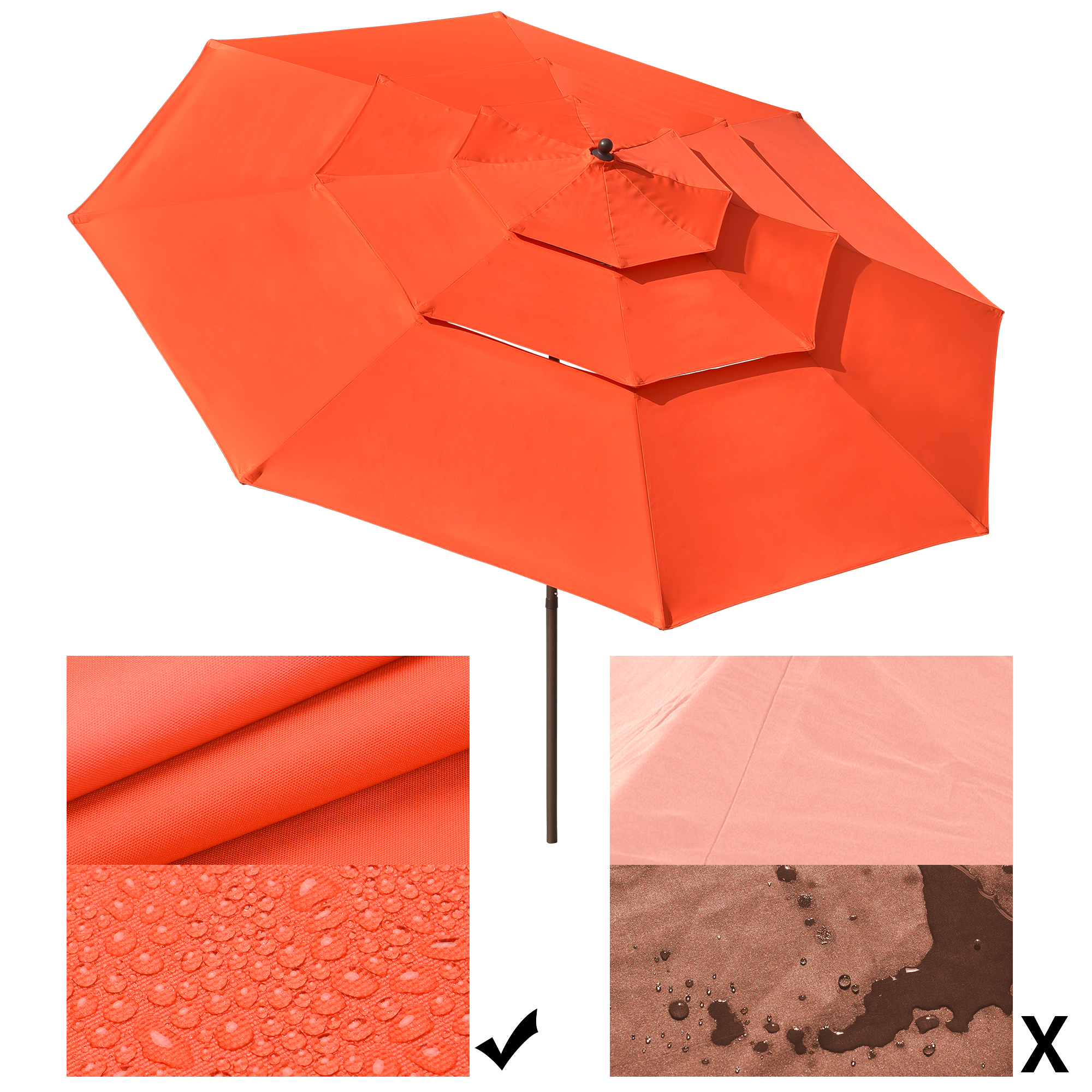 11 Ft Patio Umbrella with Protective Cover Crank Tilt Aluminum 3 Tier Color Opt - Picture 18 of 30
