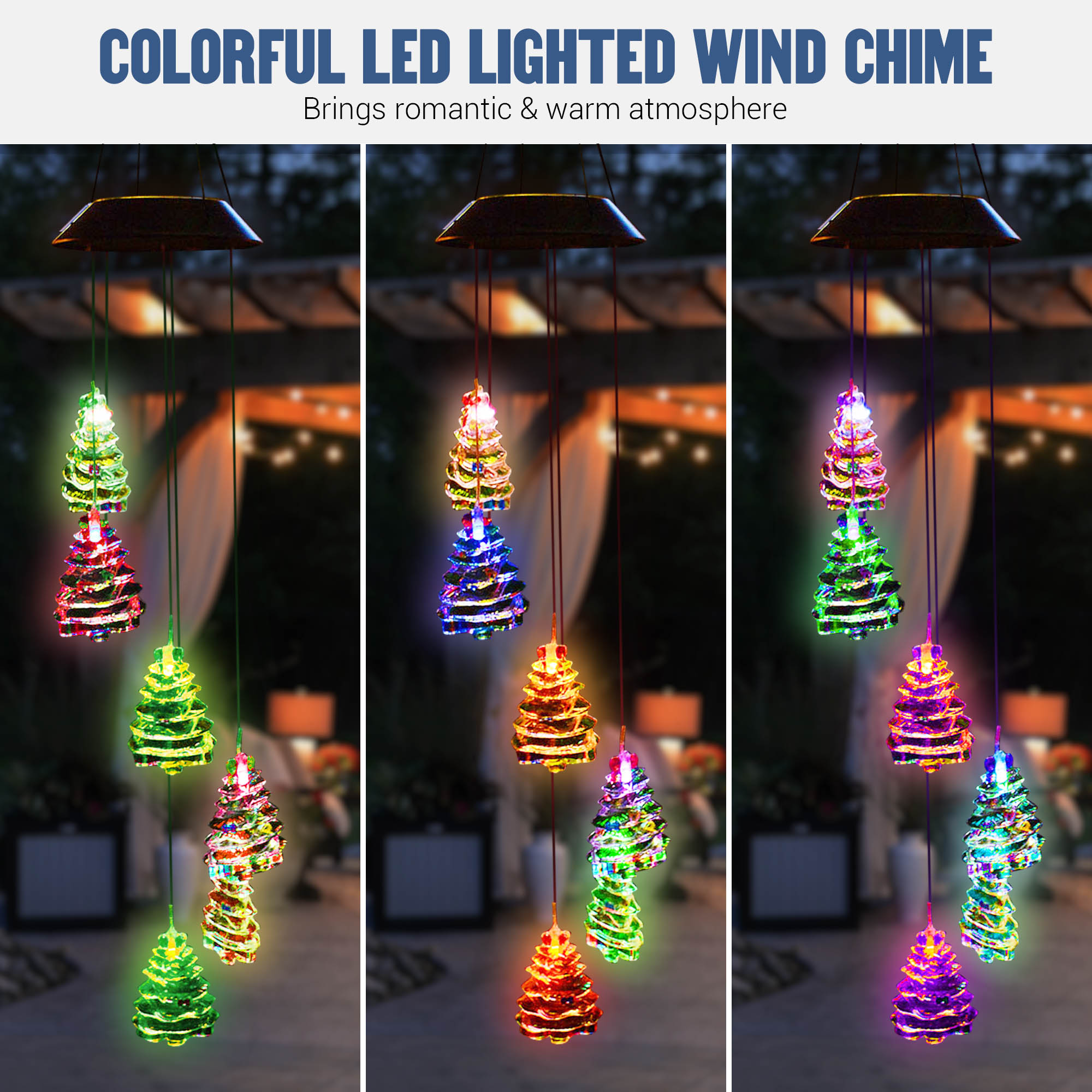 Solar Power Farbwechsel LED Windspiel Licht Hof Haus Garten Dekor Lampe USA - Bild 19 von 20