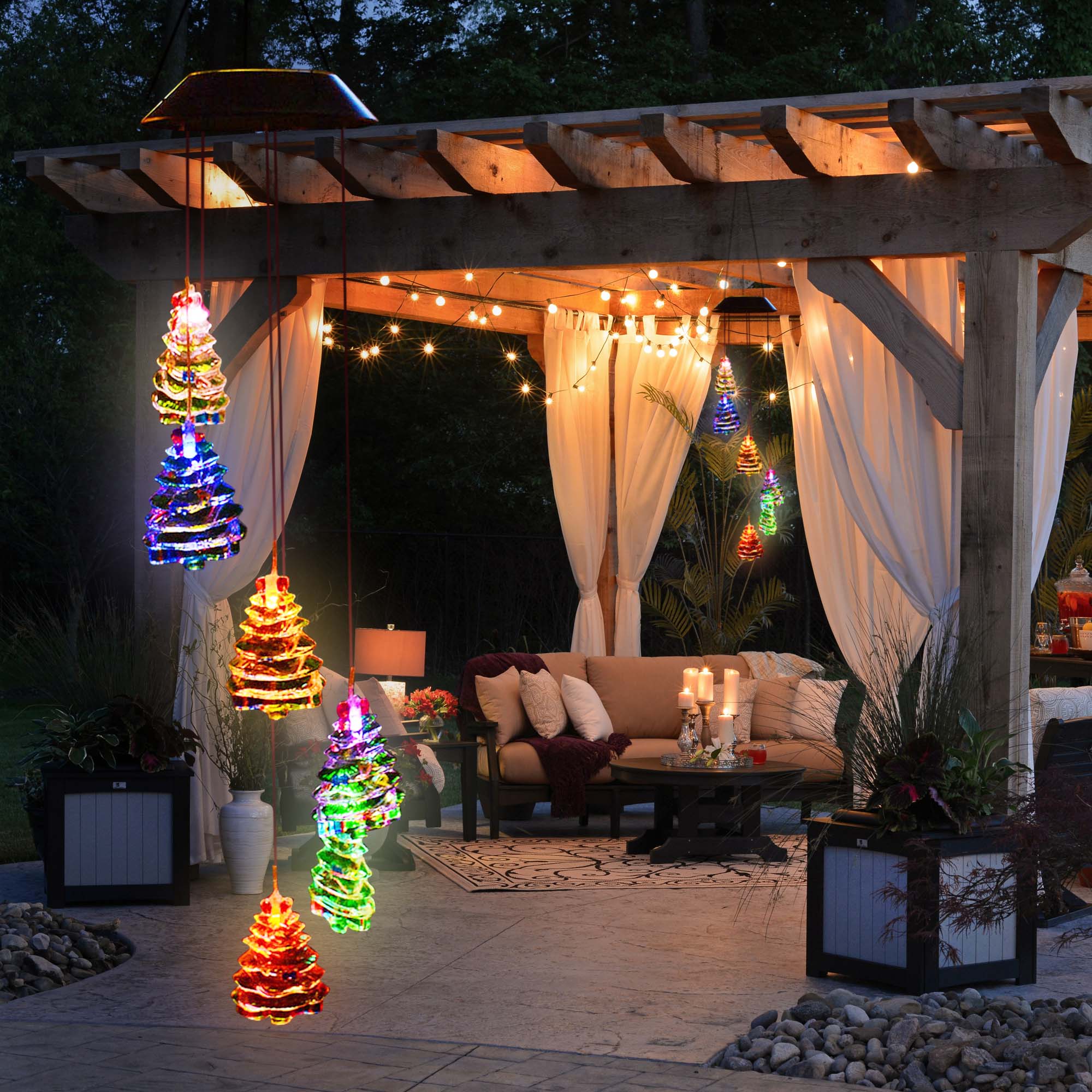 Solar Power Farbwechsel LED Windspiel Licht Hof Haus Garten Dekor Lampe USA - Bild 16 von 20