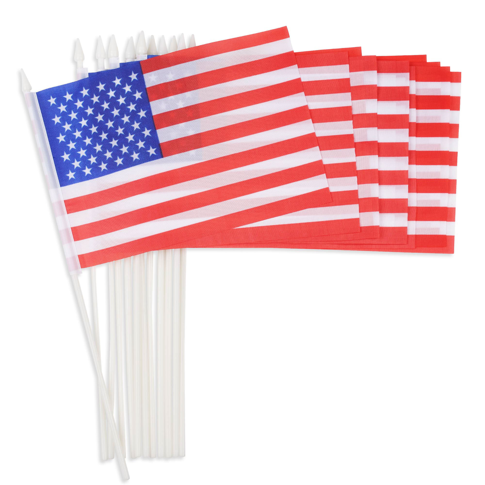 5"x8" American Stick Flag Handheld Mini US Independence Day Decoration 12/24 Pcs - Picture 2 of 11