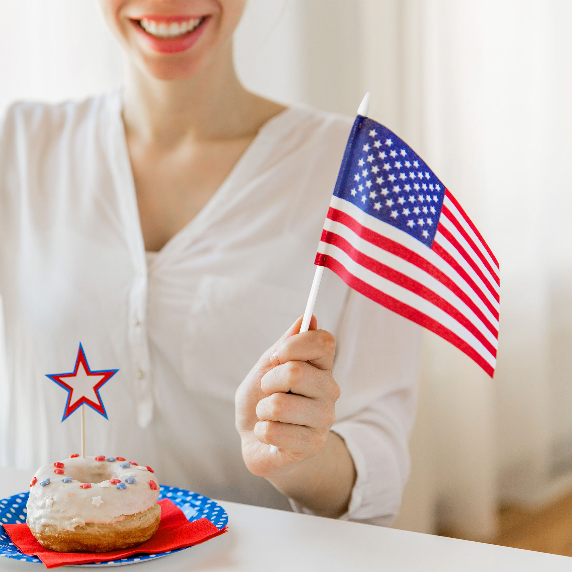 5"x8" American Stick Flag Handheld Mini US Independence Day Decoration 12/24 Pcs - Picture 3 of 11