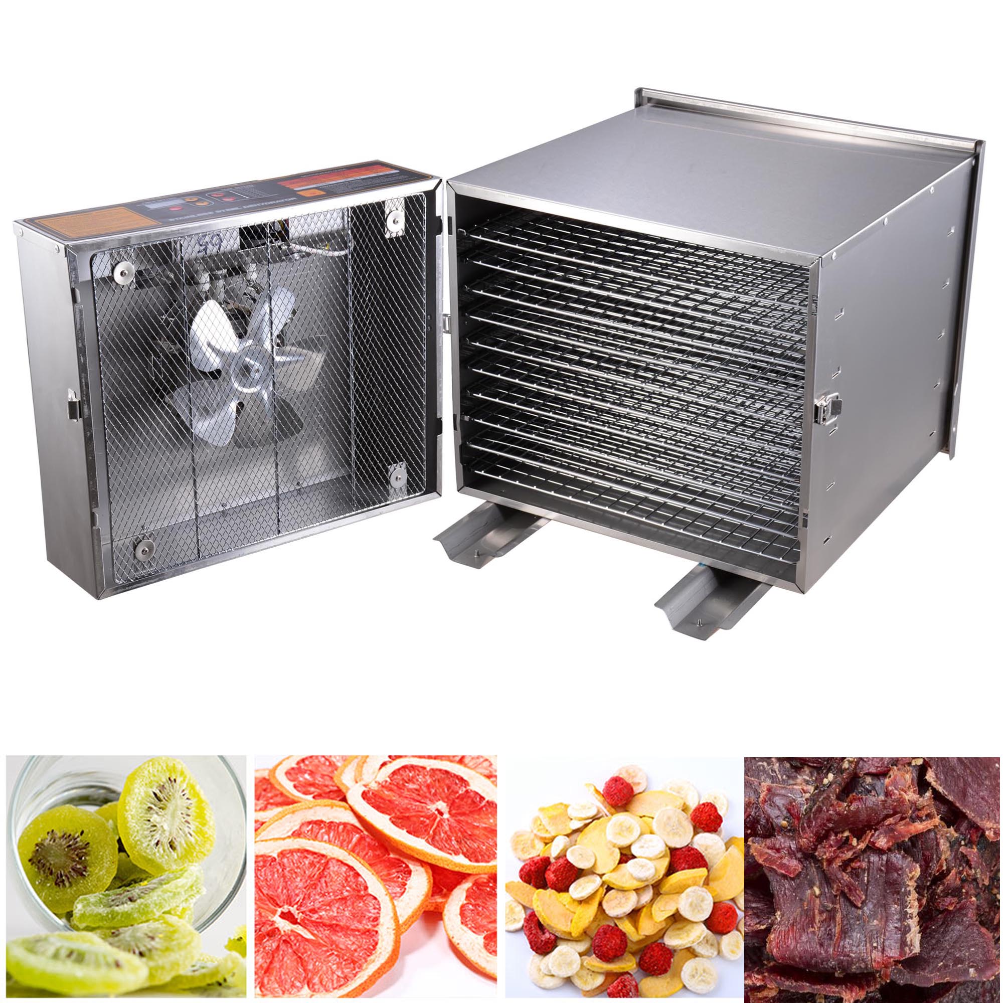 1200W 10 Tray Stainless Steel Commercial Food Dehydrator Beef Jerky