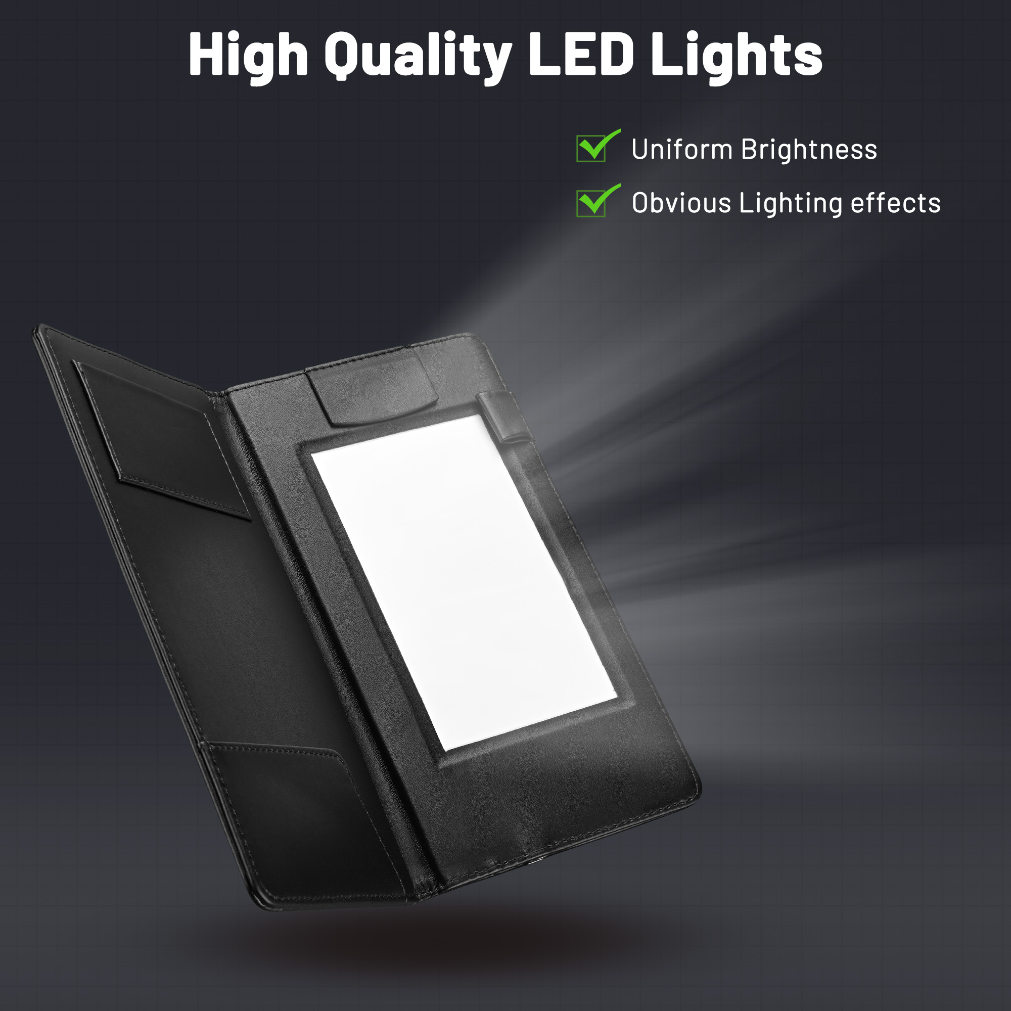 4 Pcs LED Backlit Menu Cover Presenter Magnetic Clamp Receipts Bill Holder Bar