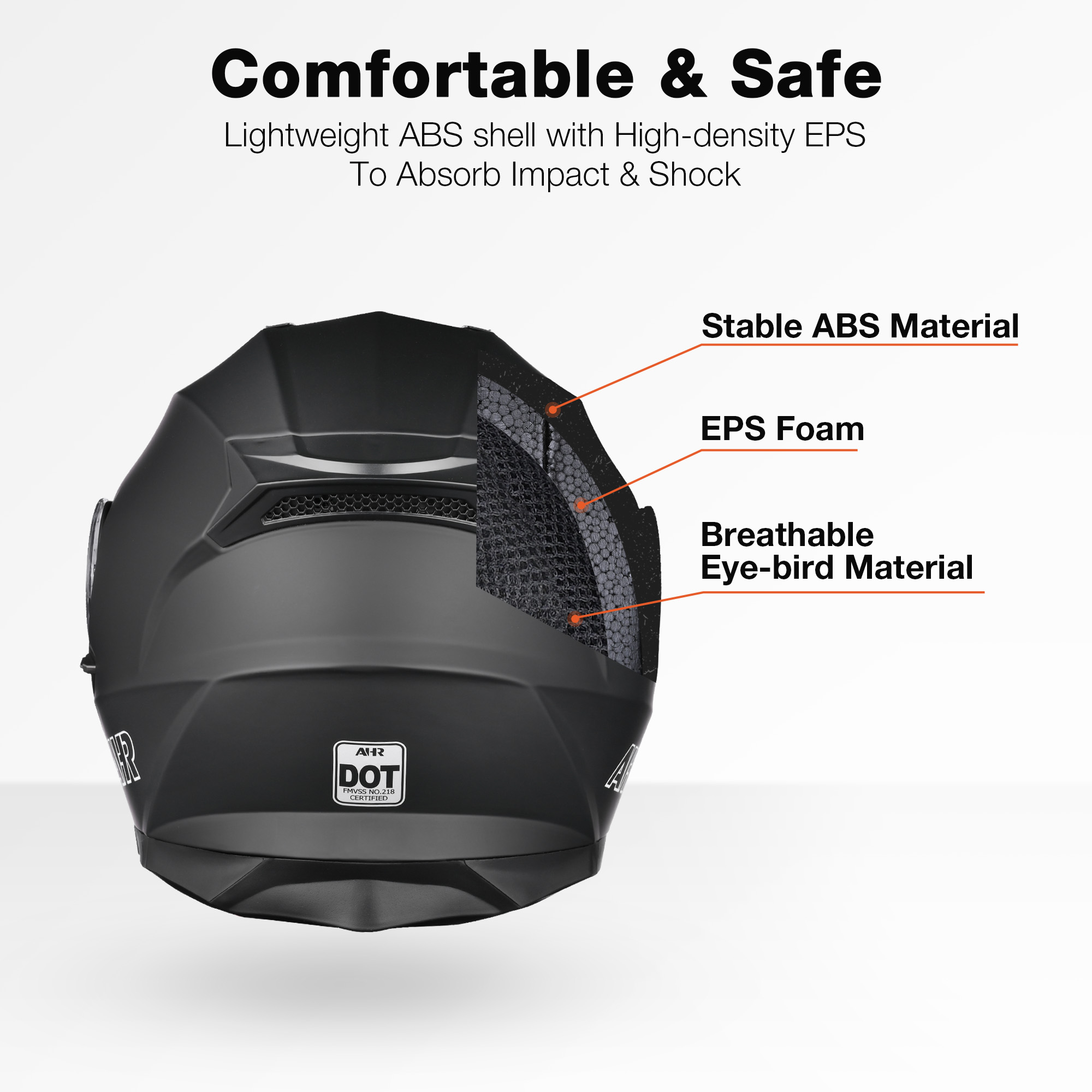 AHR RUN-M3 Modular Flip Up Helmet Full Face Dual Visor DOT Motorcycle Bike - Bild 20 von 20