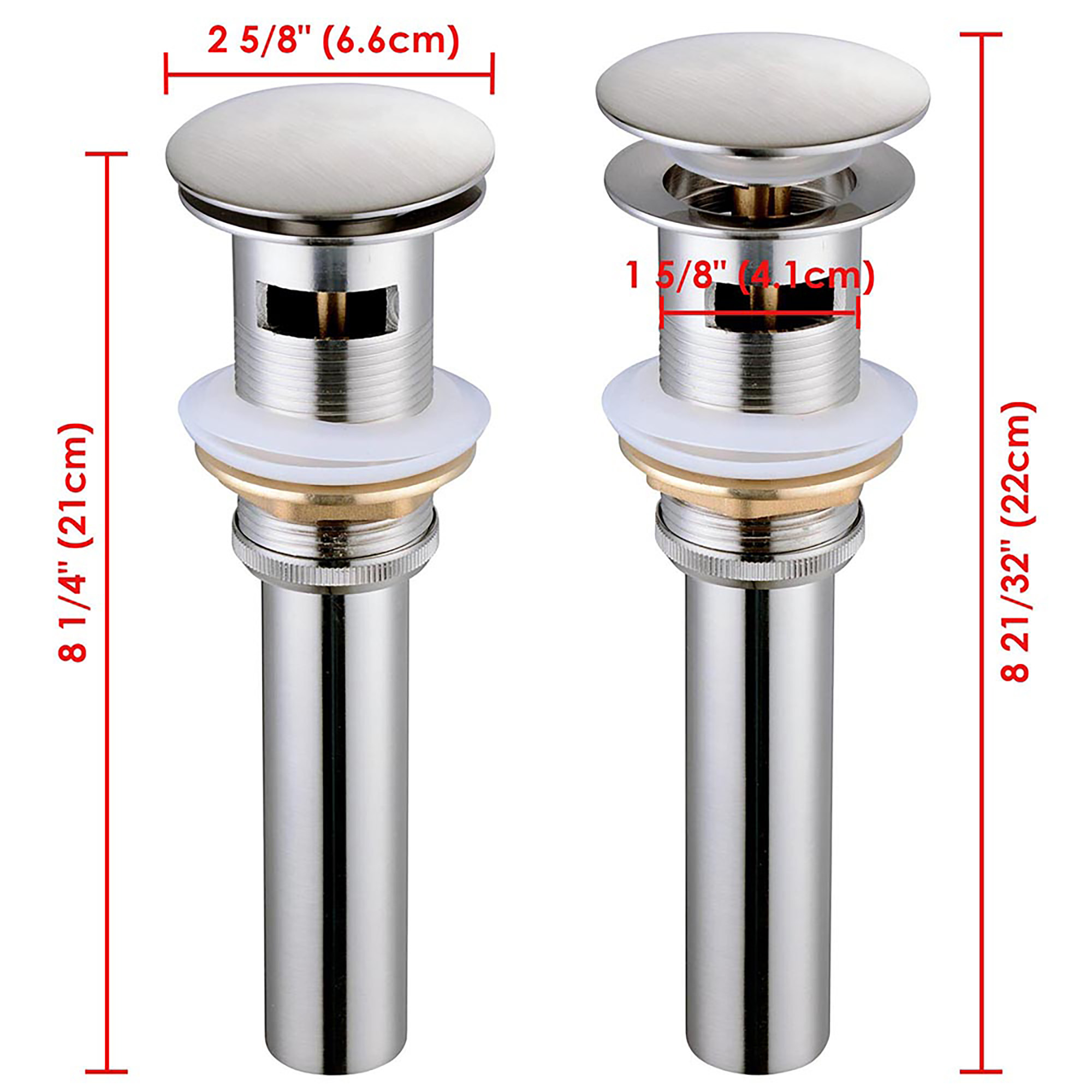 Aquaterior Bathroom Pop Up Drain Assembly for 42-61mm Vessel Sink Basin Hole - Picture 9 of 13