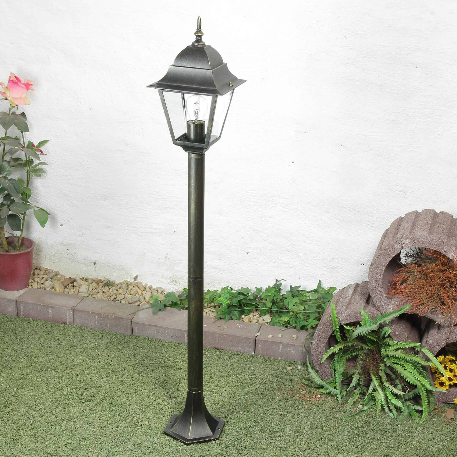 Rustikale Weg Beleuchtung Garten Außen 104cm wetterfest E27 Stehlampe