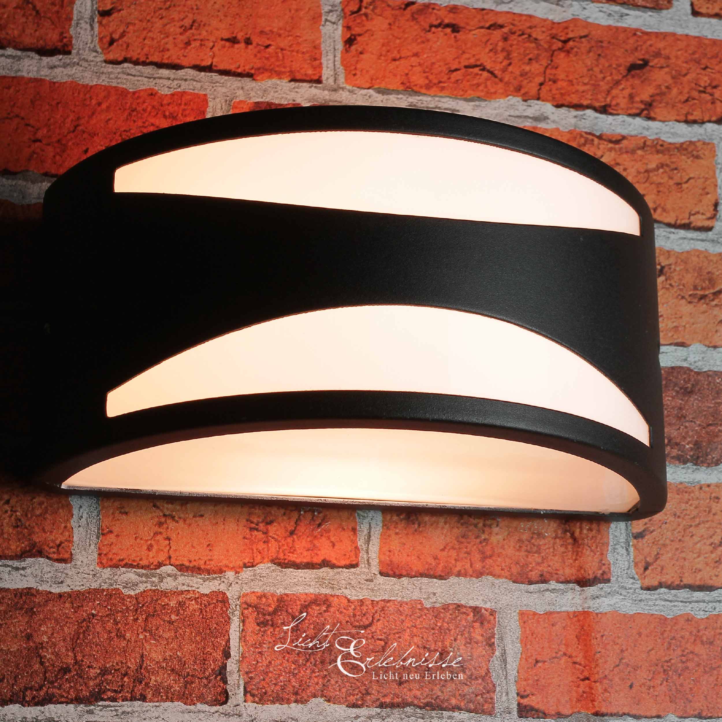 Wandleuchte Außenlampe Schwarz Modern Aluminium Premium IP44 Wetterfest