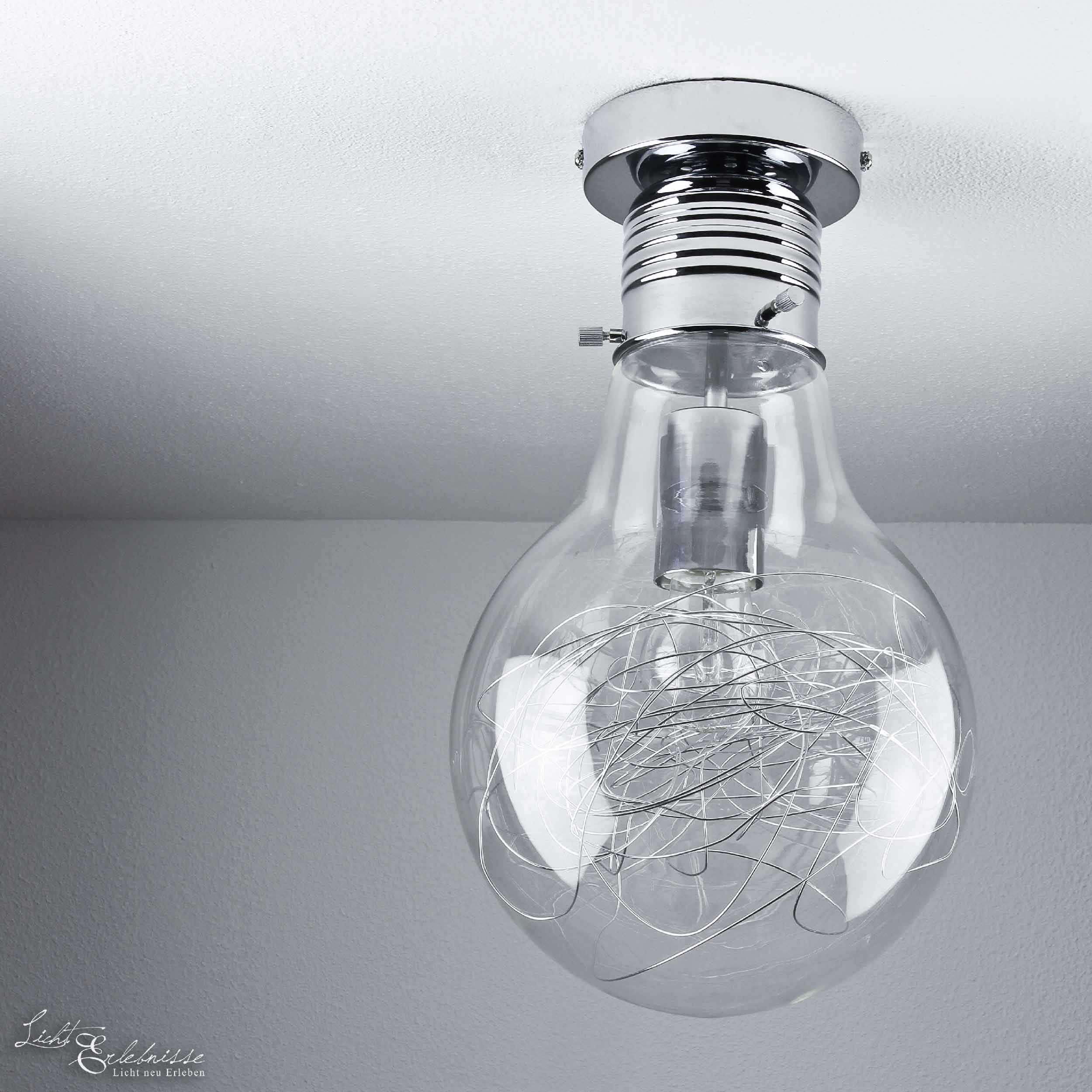 Moderne Deckenleuchte Glühbirnenform Deckenlampe Chrom Beleuchtung