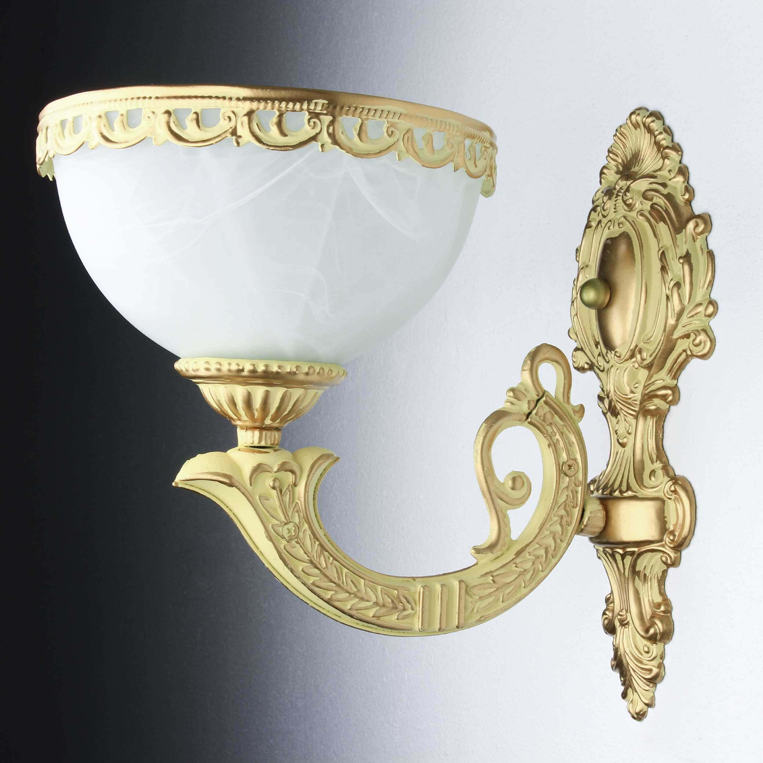 Jugendstil Wandleuchte in Messing E27 Wandlampe Wand Leuchte Flur aus