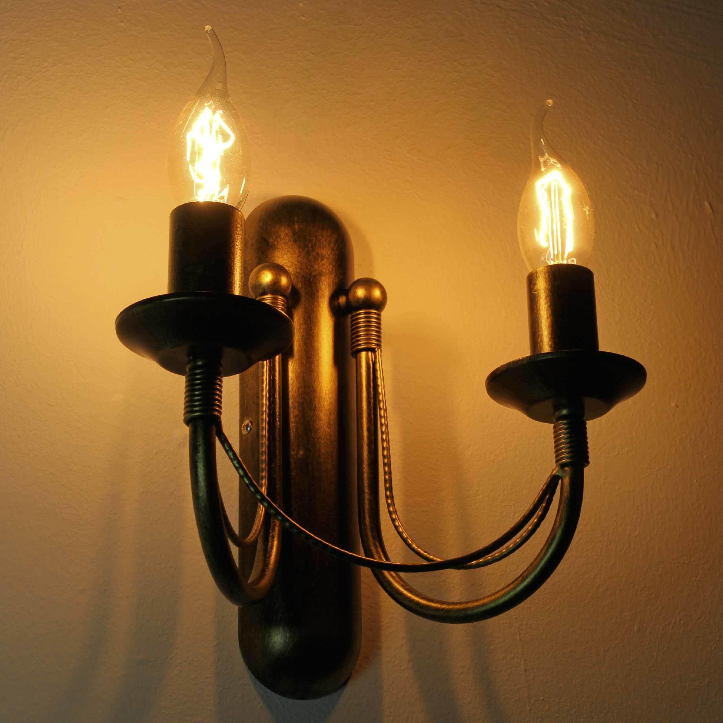 Wandleuchte inkl. 6W LED antik-braun Wandlampe Rustikal innen Flur Wand