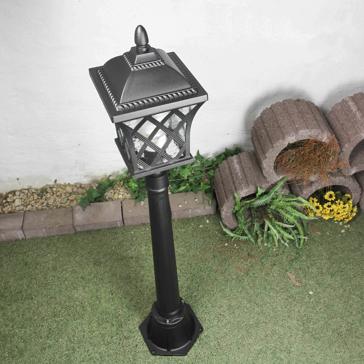 Lampadaire Extérieur Vintage - 122cm - IP44 - Ampoule E27 Non Incluse - Pour Allée, Jardin, Porche
