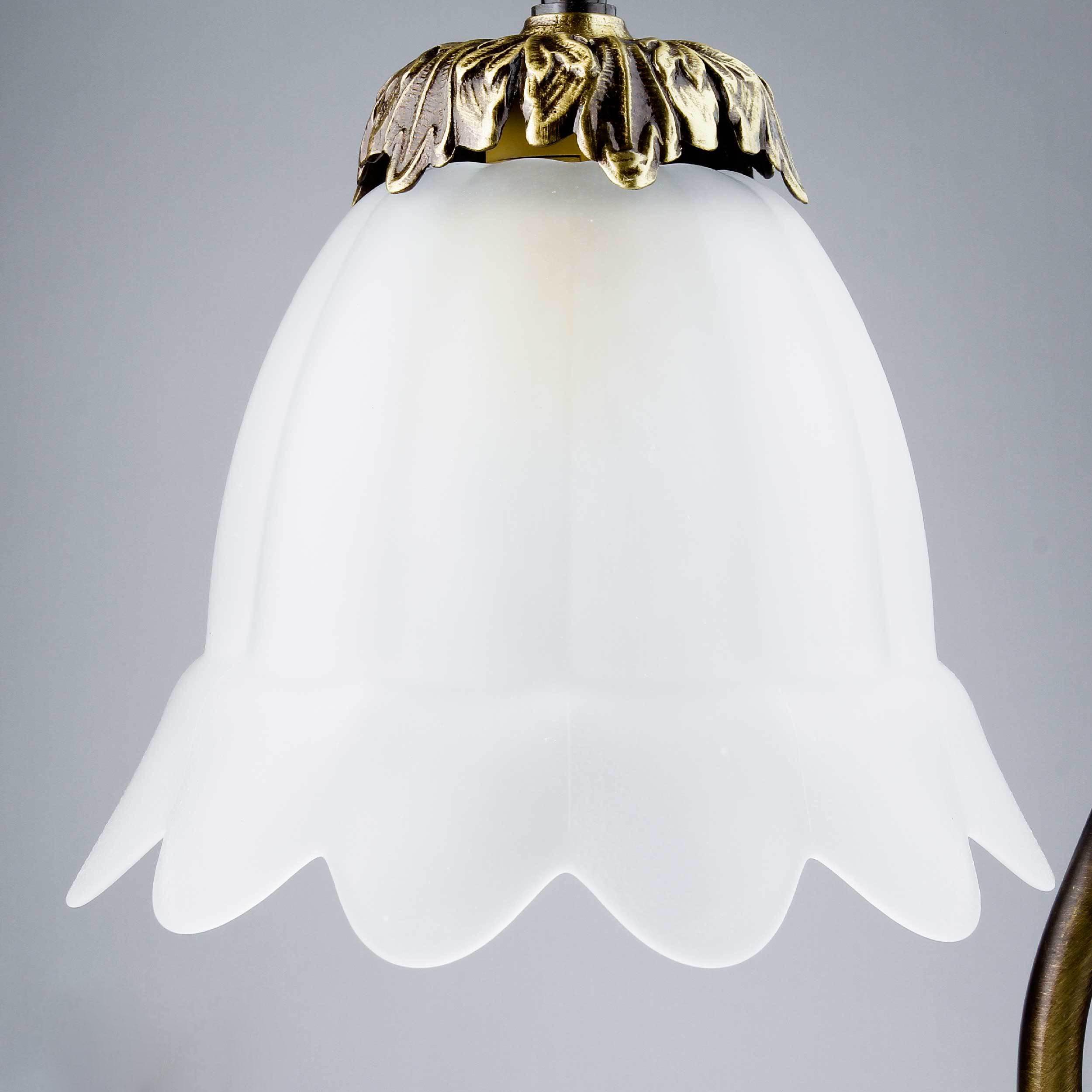 Tischlampe Nachttisch Leuchte aus Messing Bronze Floral Jugendstil