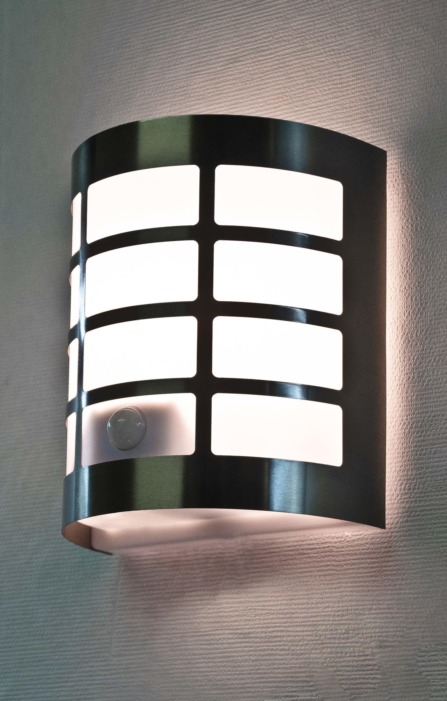 Edelstahl Außenleuchte mit Bewegungsmelder Sensor Wandlampe Hoflampe