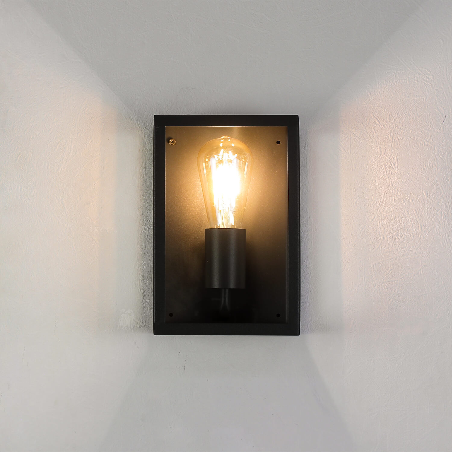 Außen Wandlampe Anthrazit eckig IP44 Vintage KASSEL Hauseingang