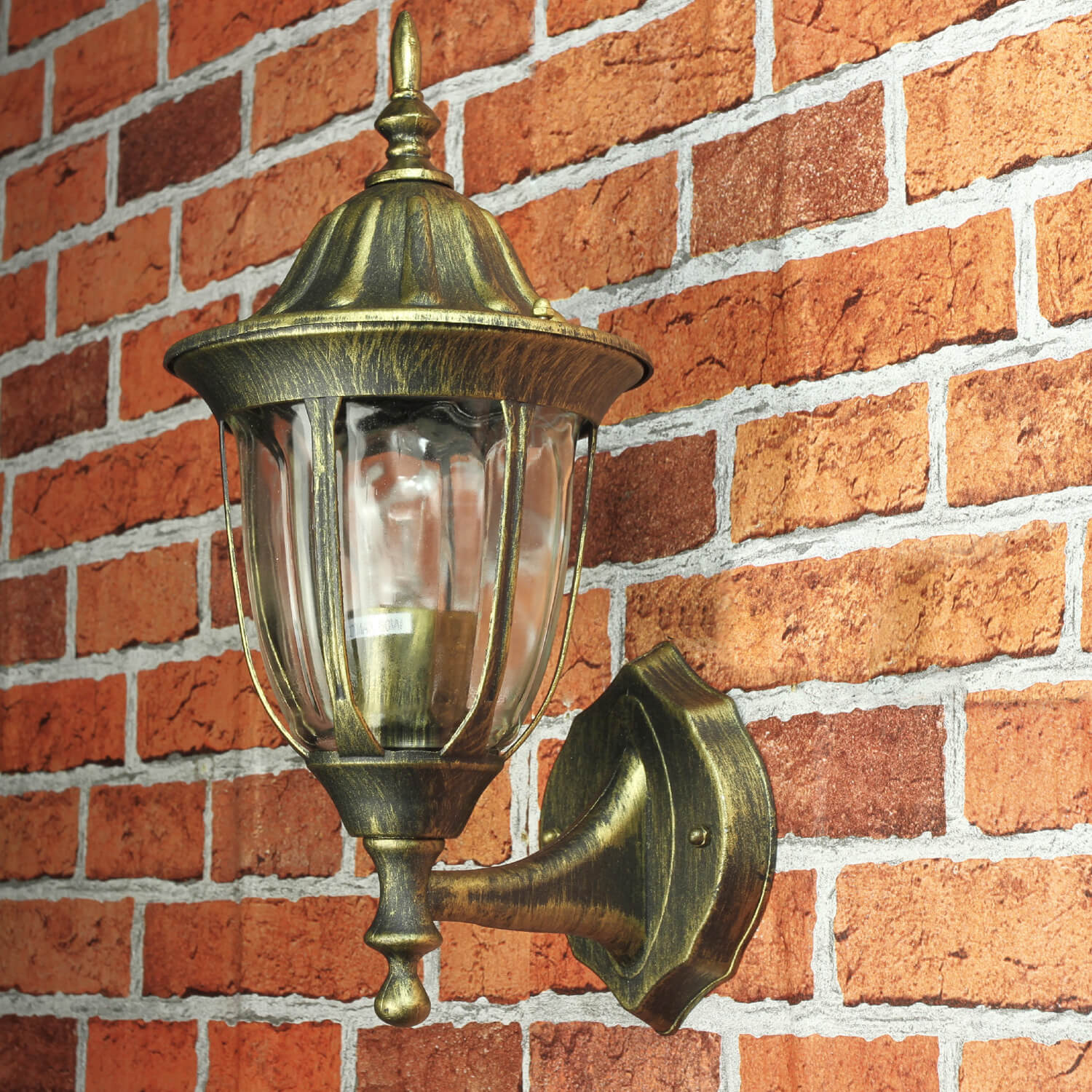 Rustikale Wand Außenleuchte Milano Schwarz Gold Ip44 Wandlampe | eBay