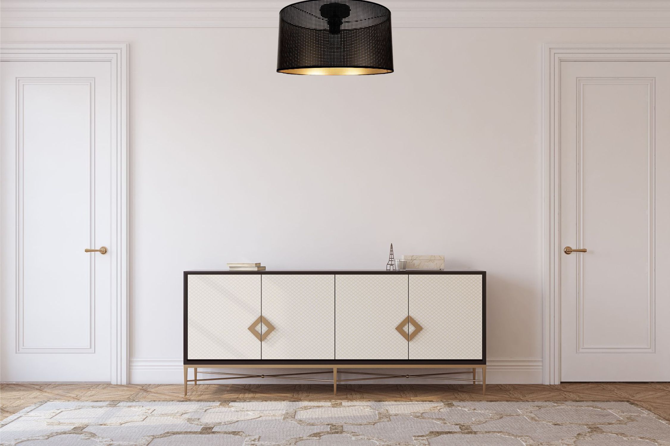 Deckenleuchte Cocina Desván Metal Negro Oro Ø40 CM E27 Elegante Lámpara de Techo - Imagen 5 de 6