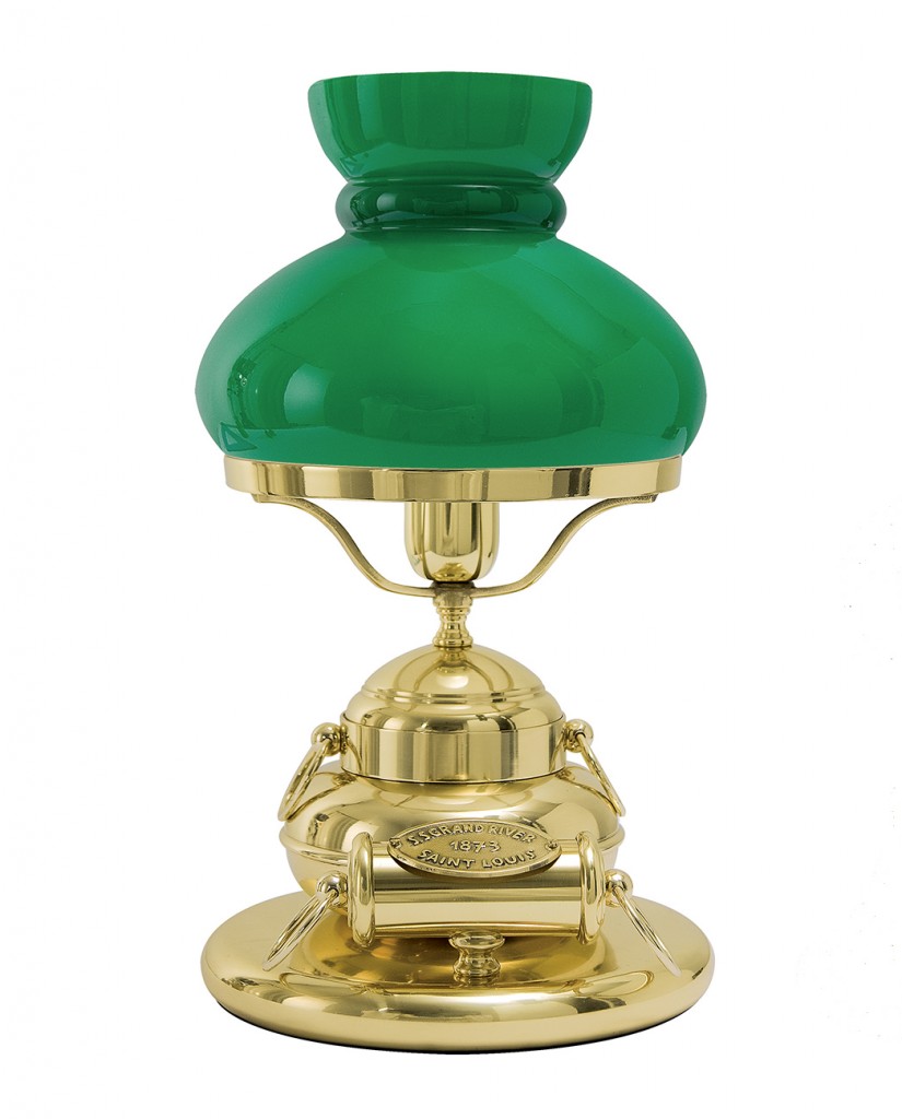 Tischlampe Schlafzimmer Leuchte Messing Grün Gold 24K Glas Premium