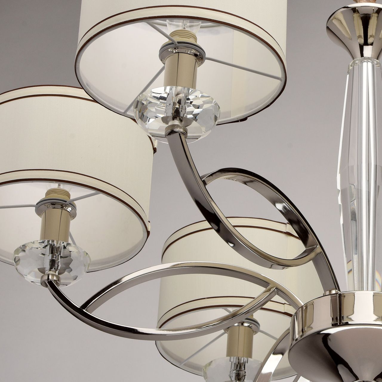 Stilvolle Hängeleuchte Esszimmer Chrom Weiß 6x E14 Kronleuchter SATRIDA