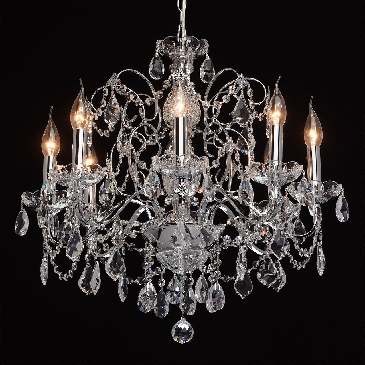 Venezianischer Kronleuchter YELTRIS Kristall Ø60cm 8x E14 Lüster