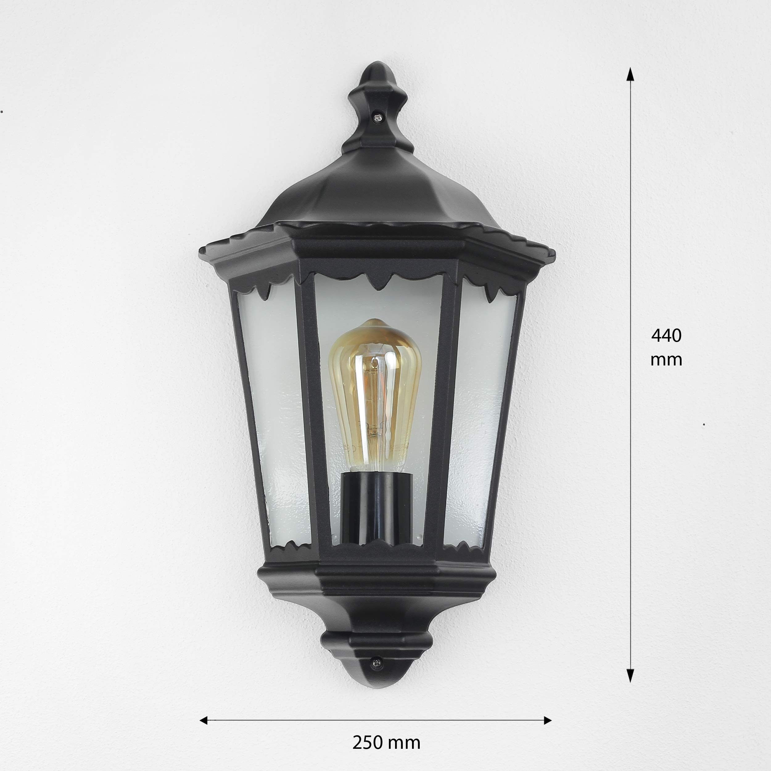 Klassische Außenwandleuchte in schwarz E27 60W Gartenlampe Wandleuchte