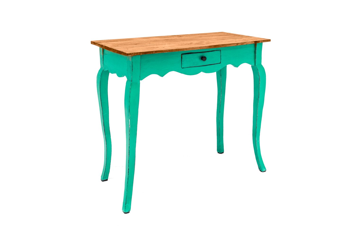 Kleiner Schreibtisch THYRA Mahagoni Holz Grün 80x75x39 cm ...