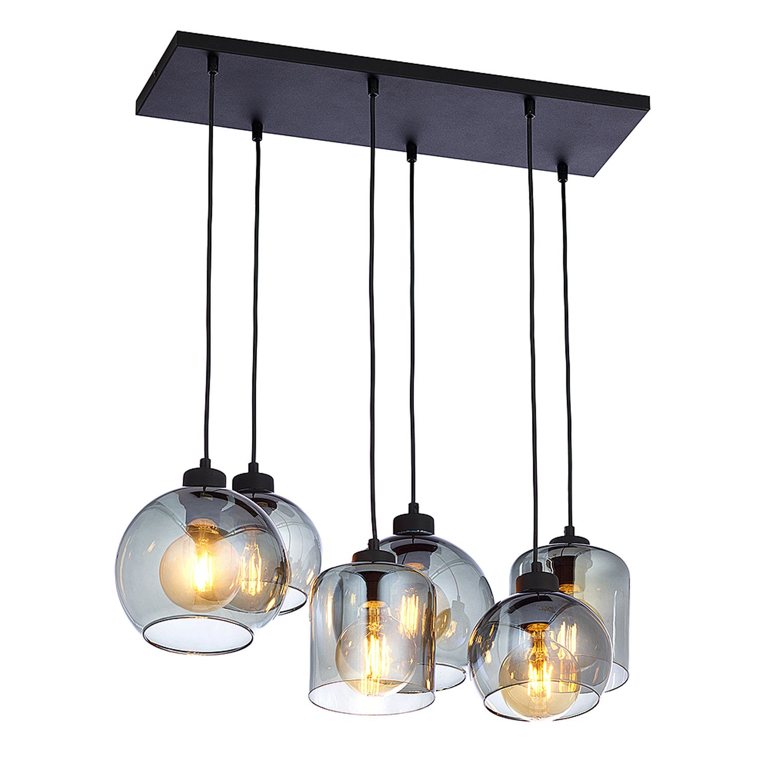 Pendelleuchte HäNgelampe Esstisch Rauchglas B: 86Cm H: Max. 90Cm Verstellbar E27-image