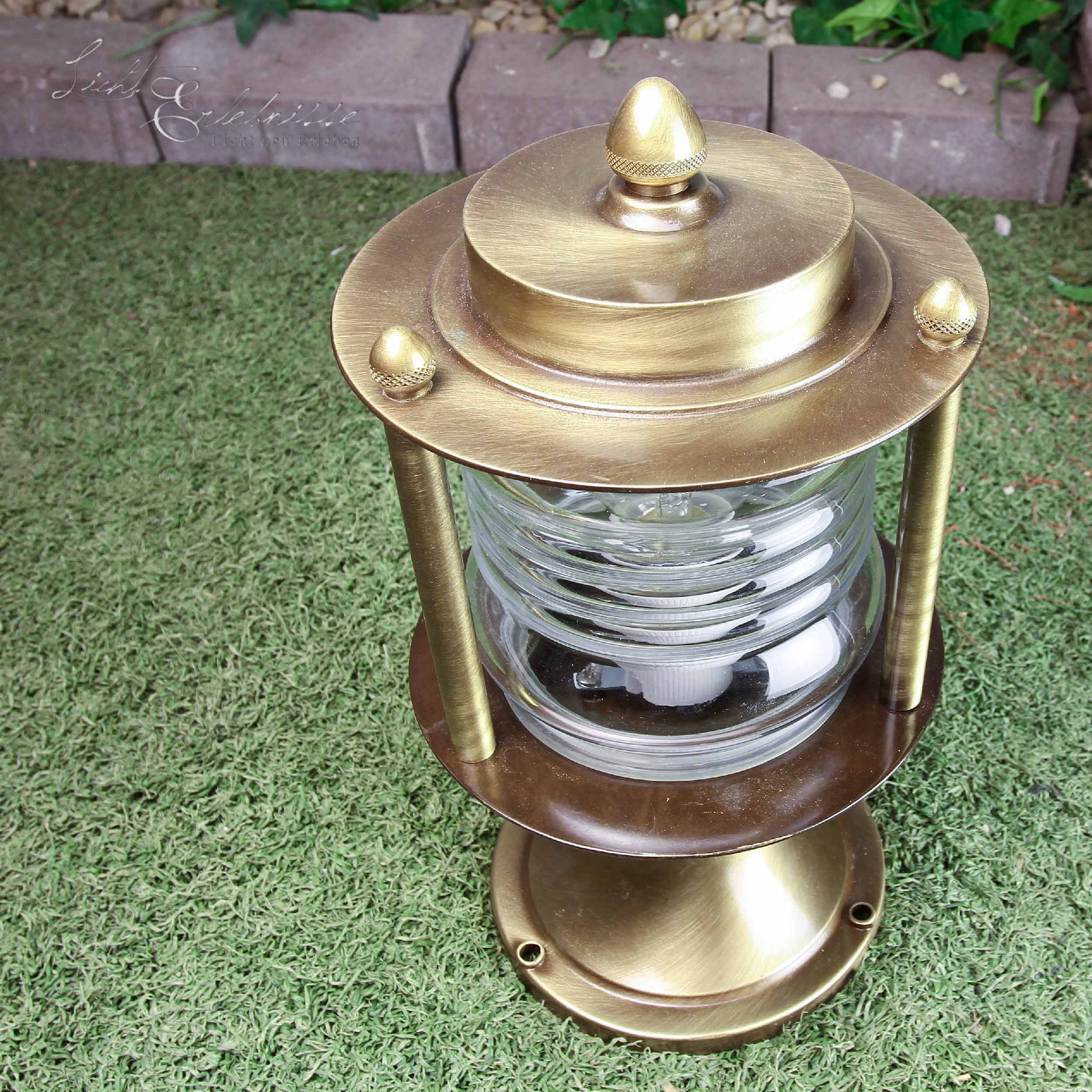 Wegeleuchte Sockel Stehlampe Antik aus Messing Premium Rustikal H29cm