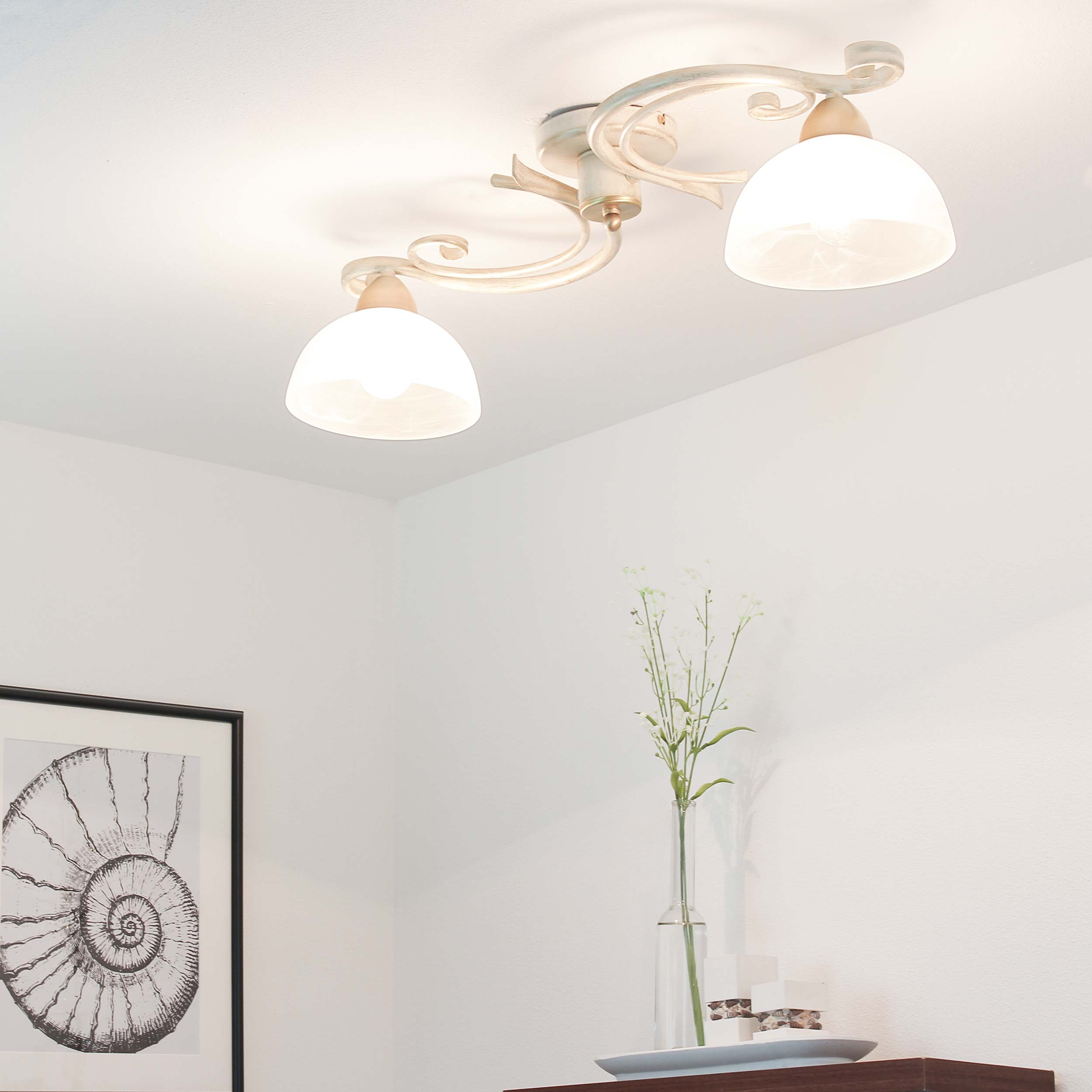 Deckenleuchte Shabby Chic E27 Landhaus Lampe Decke Deckenlampe rustikal