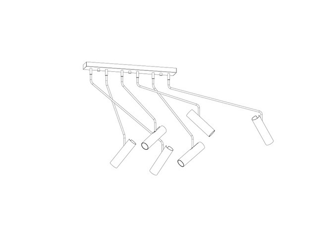 Strahler Deckenleuchte in weiß 6xGU10 kippbar langer Arm Deckenlampe