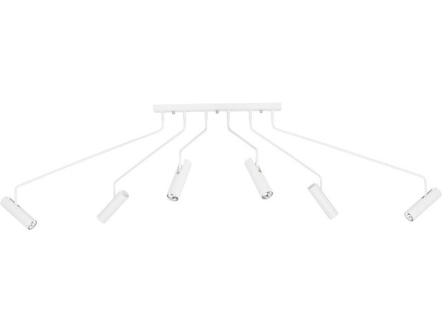 Strahler Deckenleuchte in weiß 6xGU10 kippbar langer Arm Deckenlampe