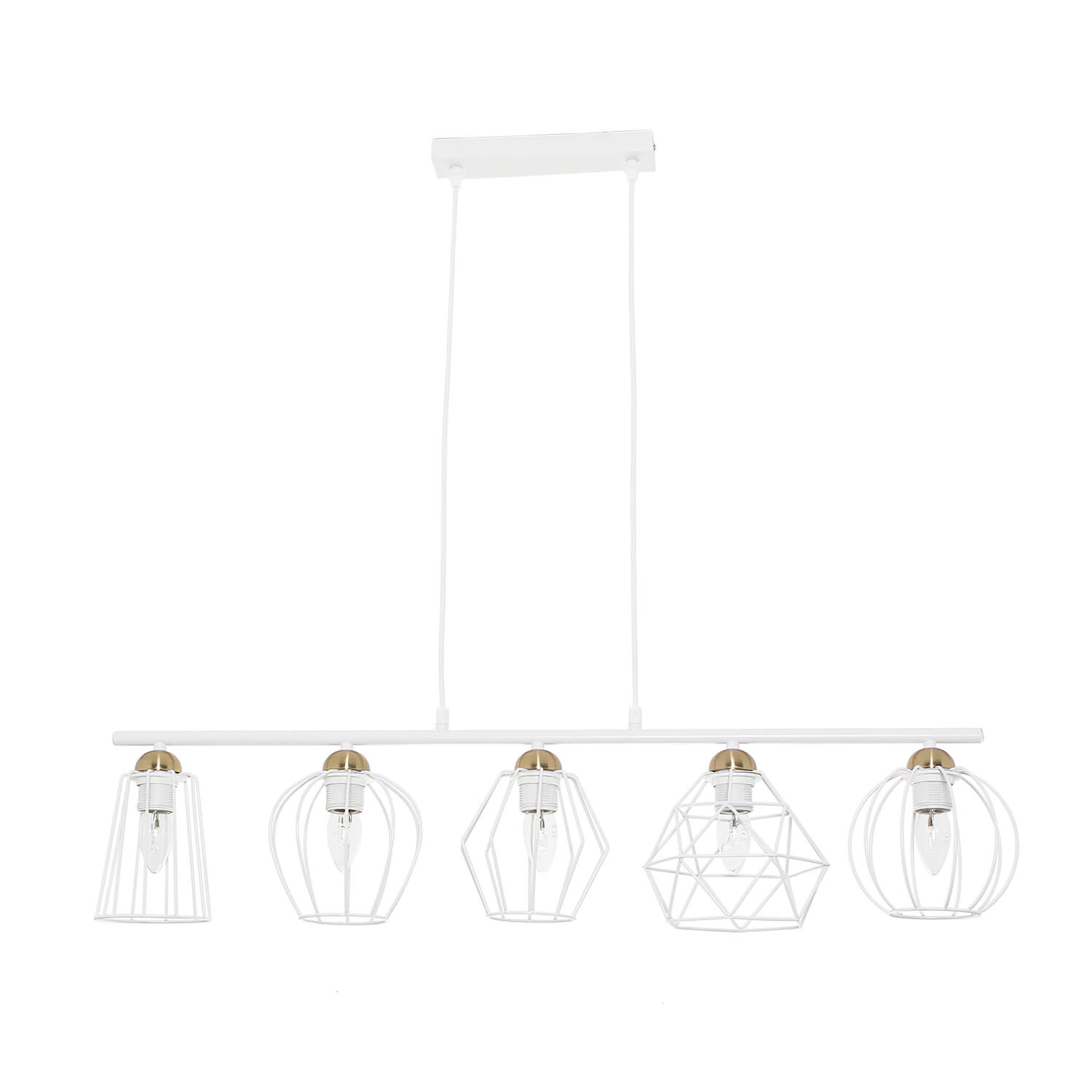 Lámpara Colgante De Metal Con Pantalla De Alambre 5 Focos Para Mesa De Comedor - Imagen 18 de 23