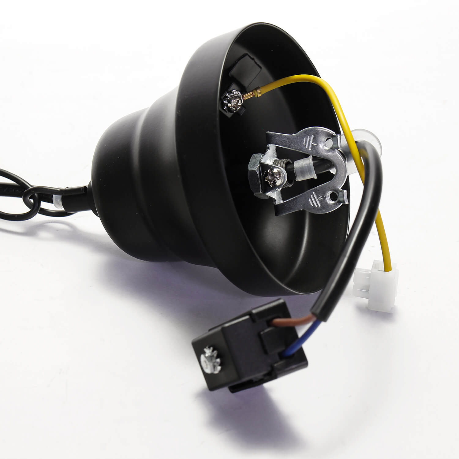 Pendel Lampe hängend Metall Schwarz Alabaster Glas E27 Ø25cm