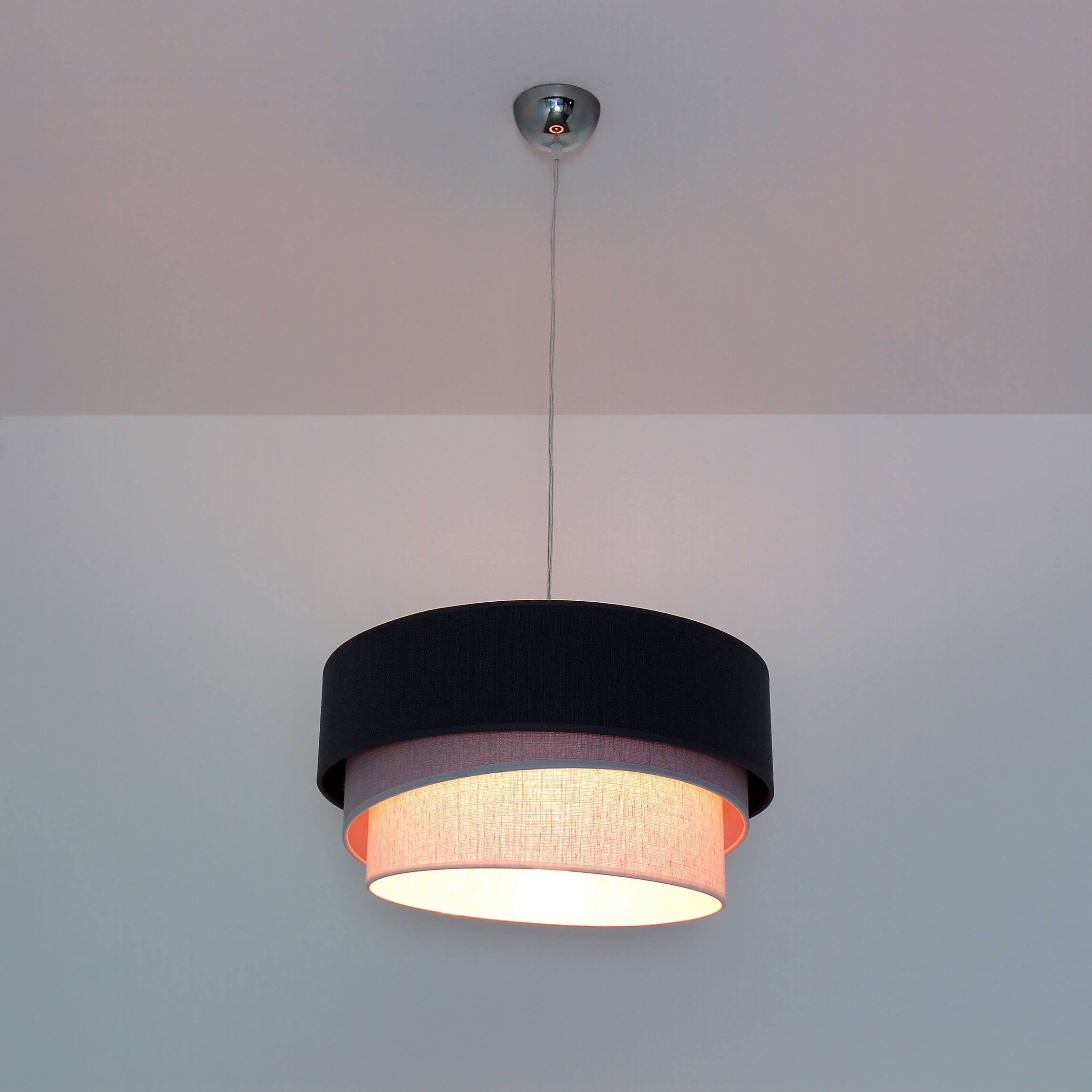 Stylische Hängelampe Grau Stoff Schirm Ø45cm Esstisch Wohnzimmer