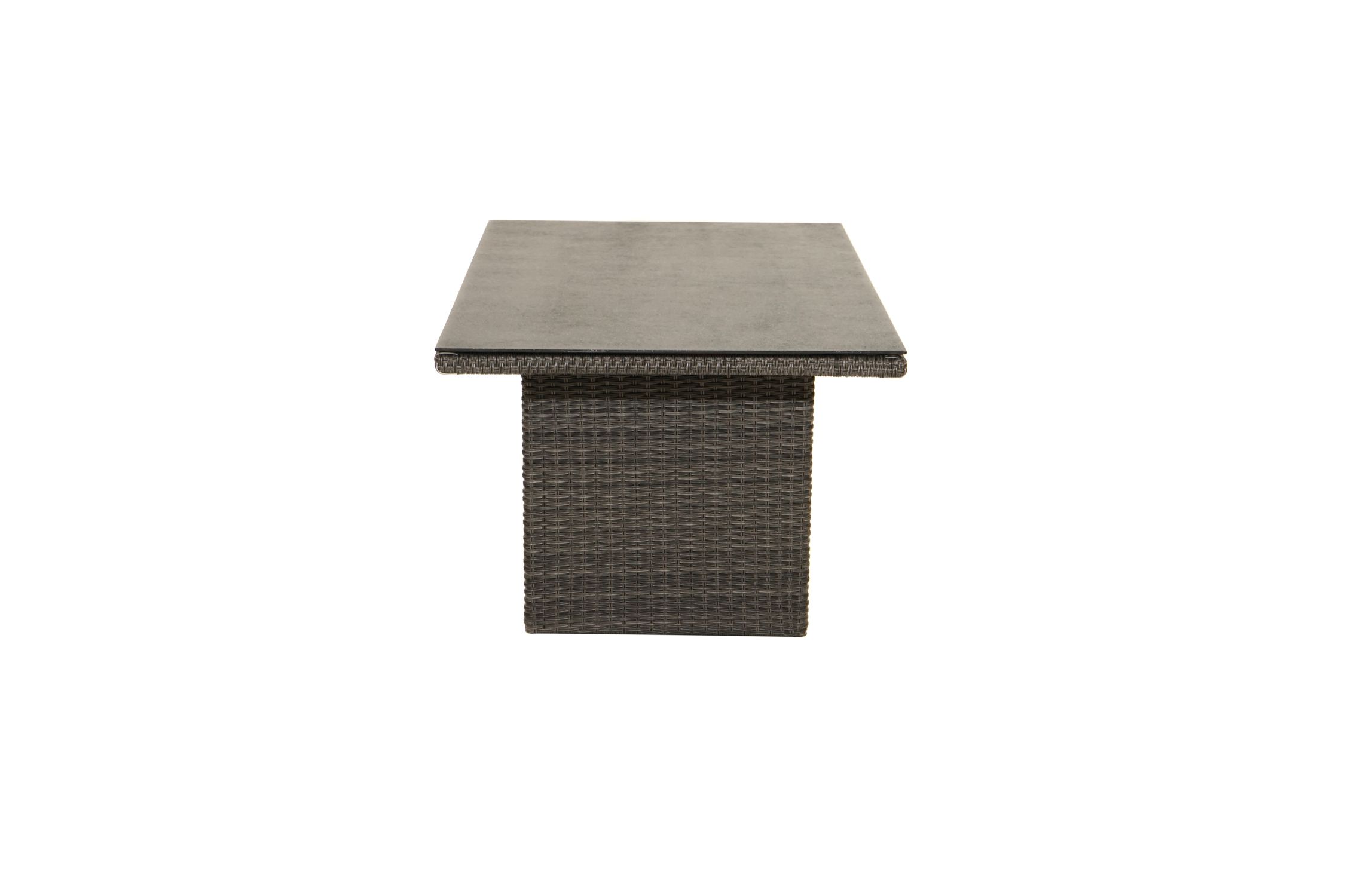 Premium Esstisch ROCKY 140cm Polyrattan Glas Platte Terrasse Outdoor