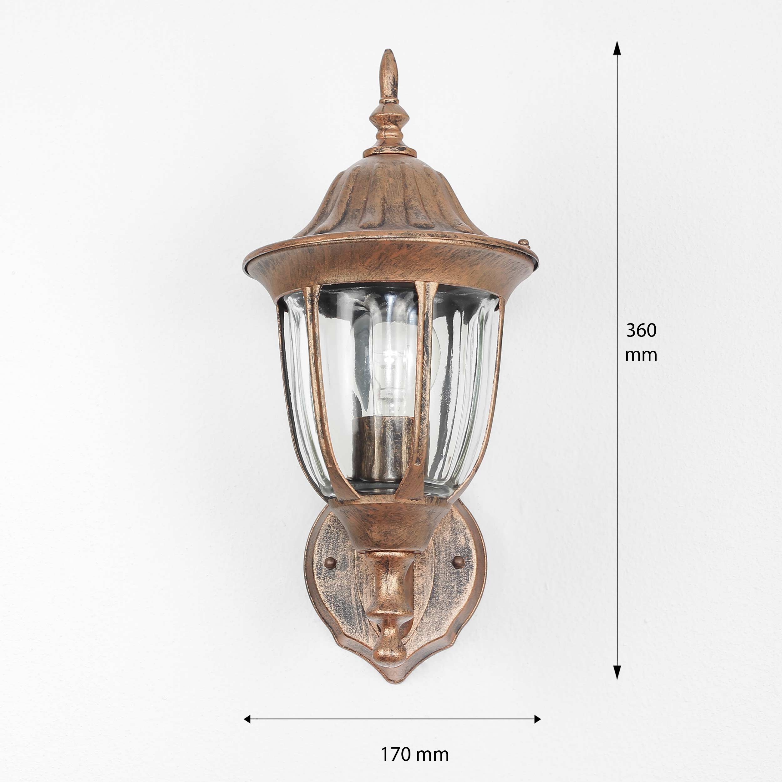 Rustikale Wand Leuchte für Außen in antik E27 Beleuchtung Garten Hof