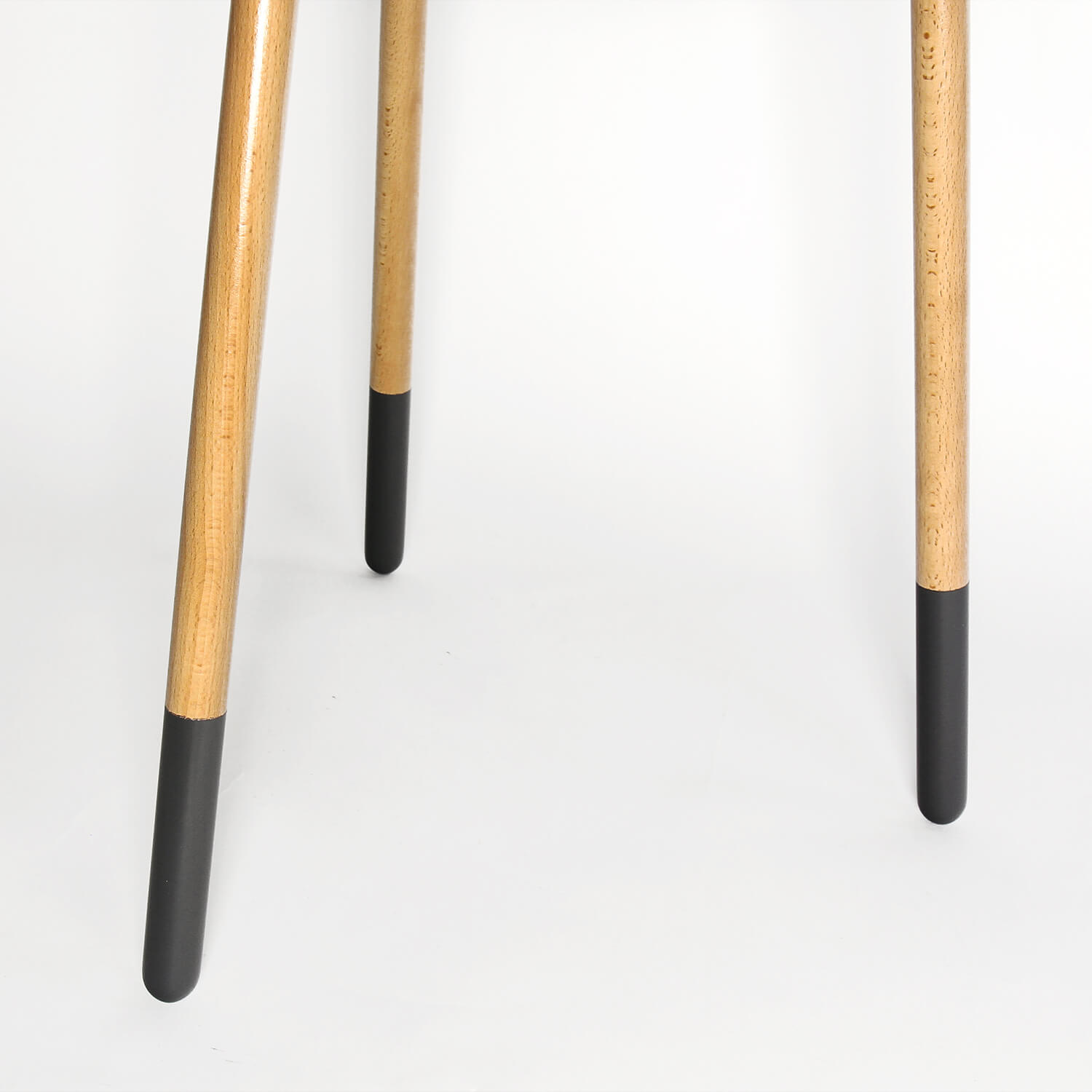 Stehleuchte Dreibein Holz Stoff Grau H 152cm Stehlampe skandinavisches