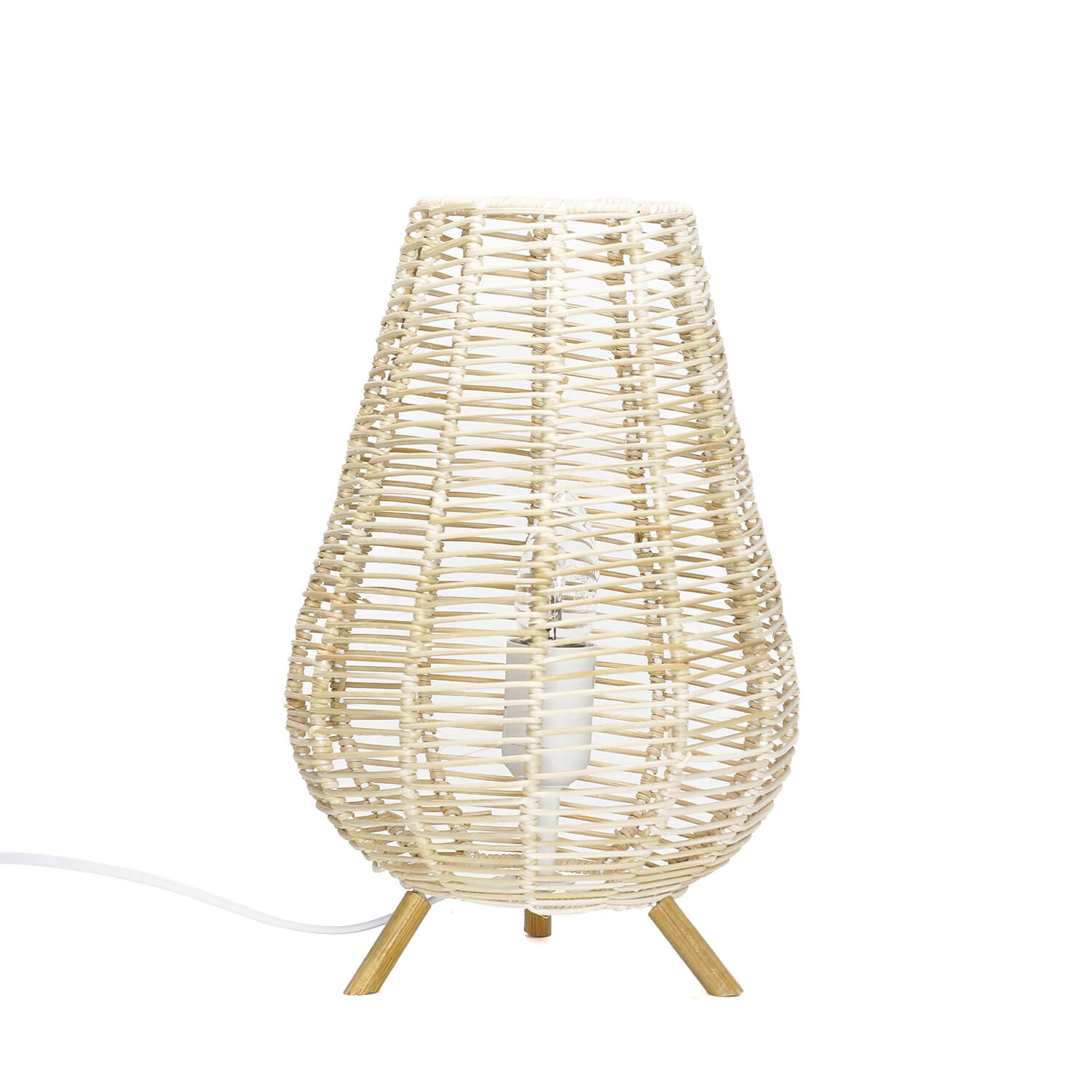 Tischleuchte Korb 29 cm Modern Boho NATHYE Wohnzimmer Nachttisch Lampe