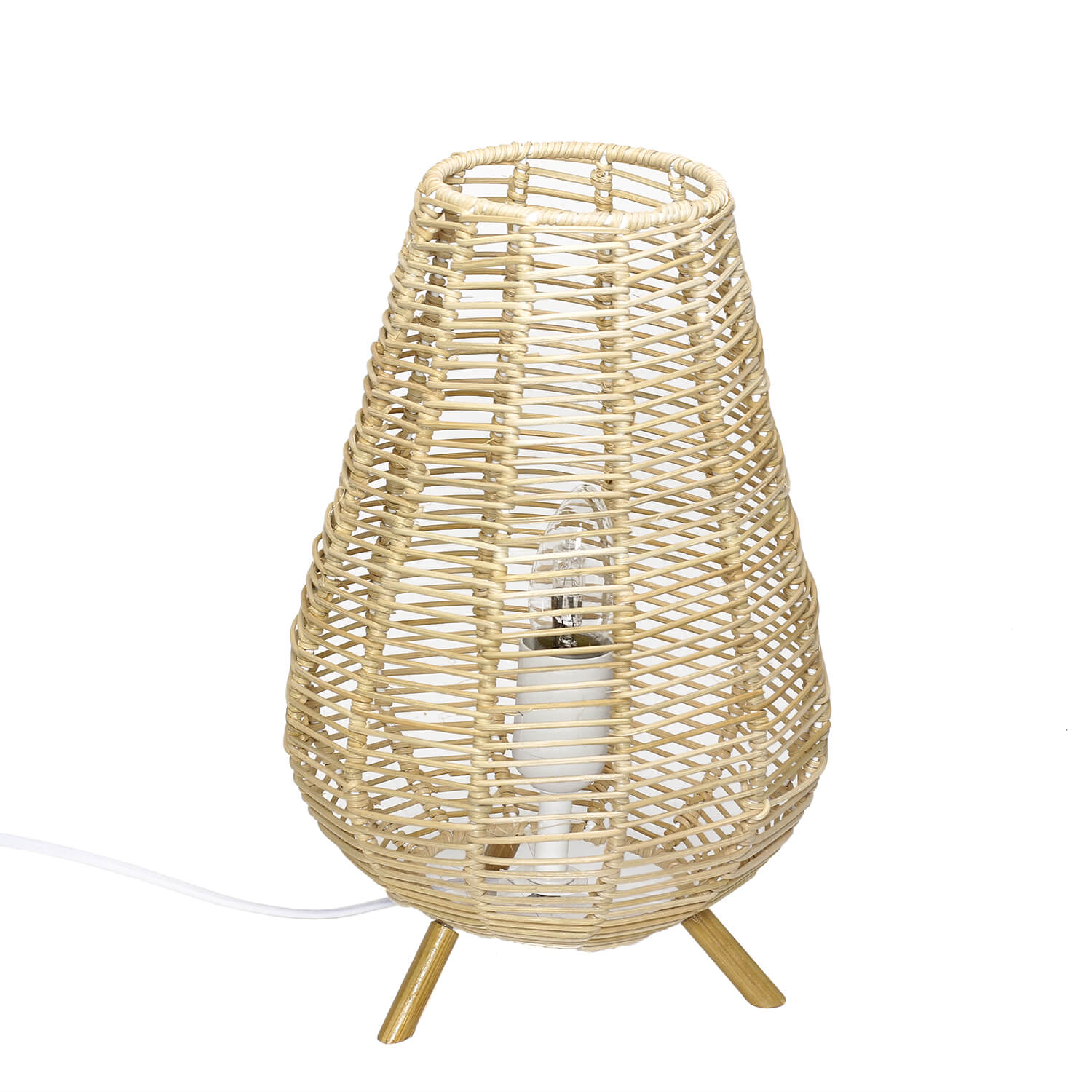 Tischleuchte Korb 29 cm Modern Boho NATHYE Wohnzimmer Nachttisch Lampe