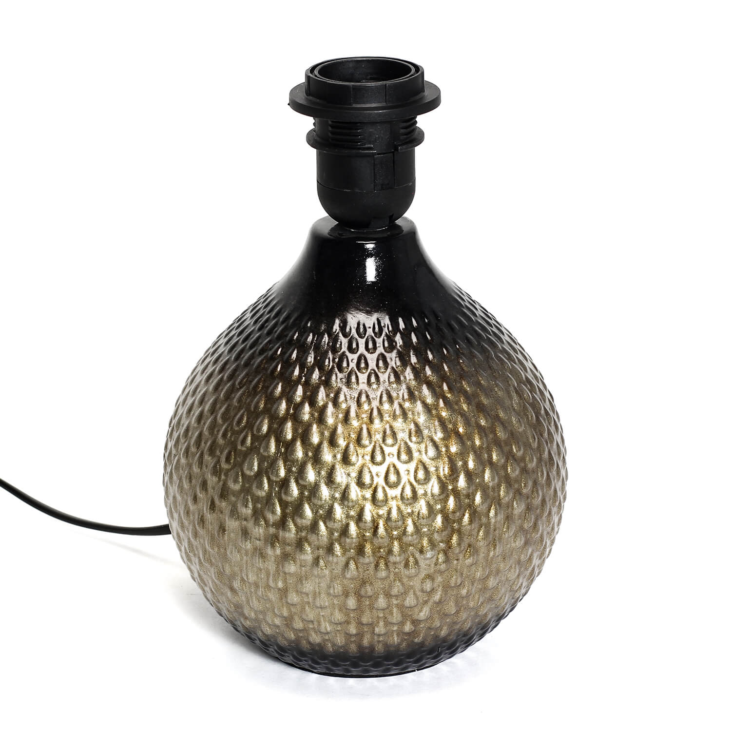 Elegante Tischleuchte in Gold Weiß Nachttischlampe Wohnzimmer