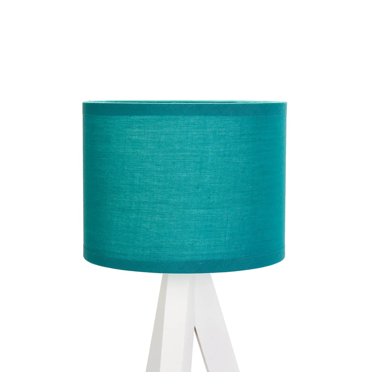 Dreibein Tischlampe Skandinavisch Stoff Schirm Holz Leuchte Nachttisch