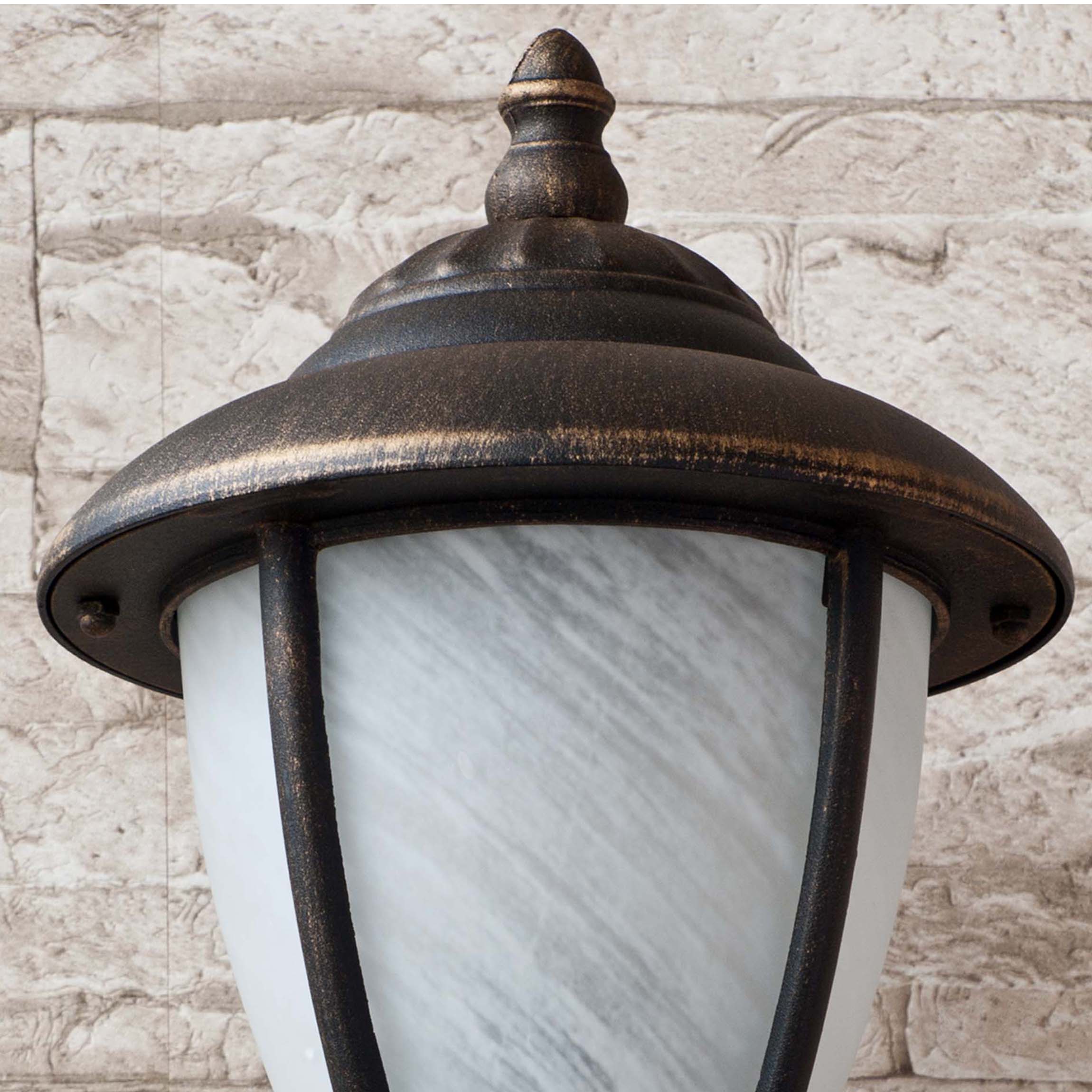 Wandleuchte Alu inkl. heller 12W LED in antikgold Wand-Außenleuchte