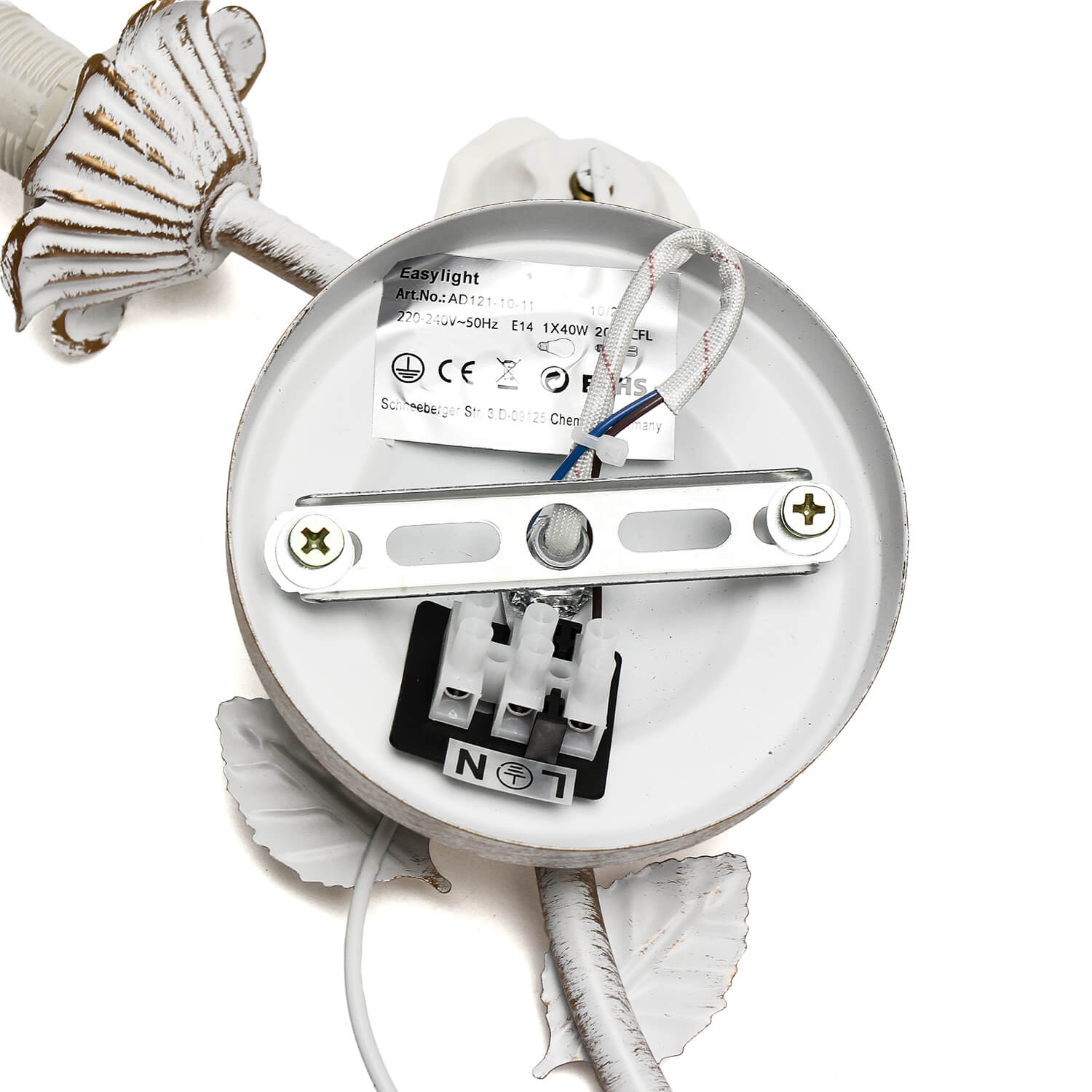 Stilvolle Wandleuchte floraler Shabby Chic Glas Schirm Lampe Landhaus