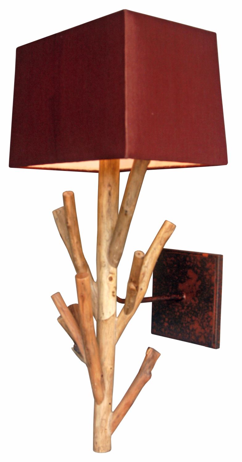 Wandleuchte Treibholz Stoff Handarbeit Schwemmholz Lampe