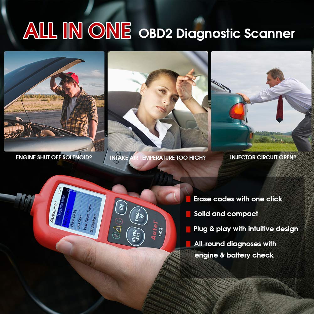 AUTEL AL319 OBD2 Scanner Valise de Diagnostic Un-Clic Auto Outils 