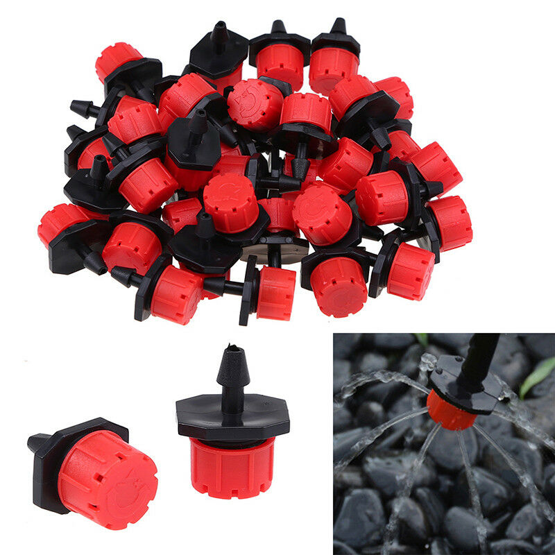 50Pcs Adjustable Garden Irrigation Mist Micro Flow Dripper Water Hose Drip Head