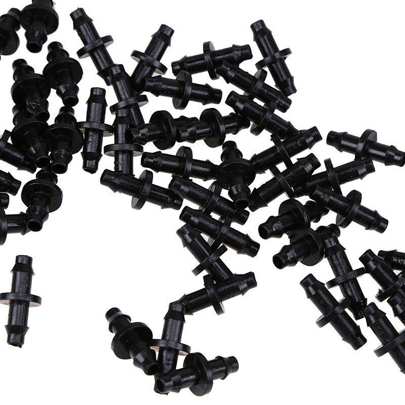 10-100pcs Barb Connector Double Way for 4//7mm Garden Yard Drip Irrigation Hose